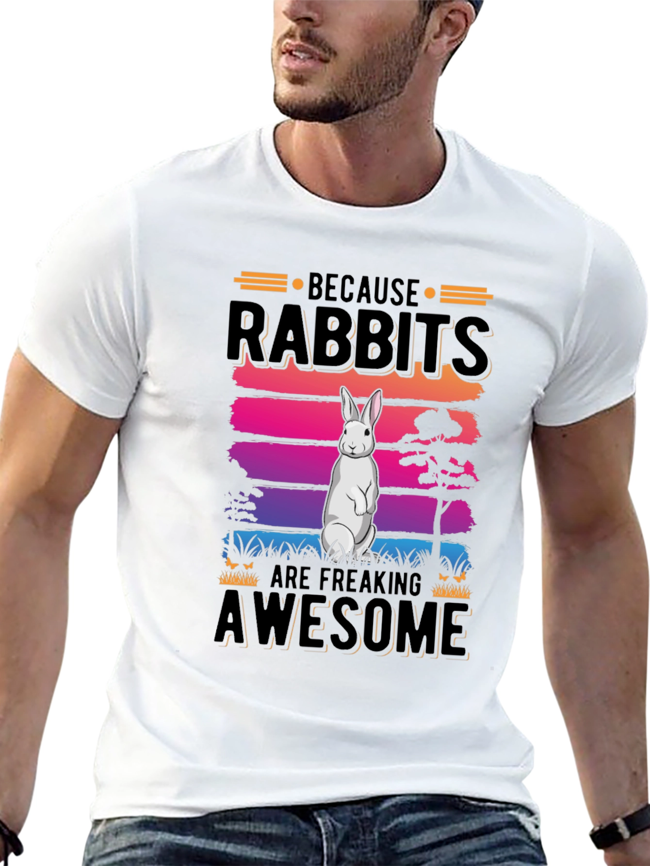 Black Rabbit Lover T-Shirt - Because Rabbits are Freaking Awesome view 13