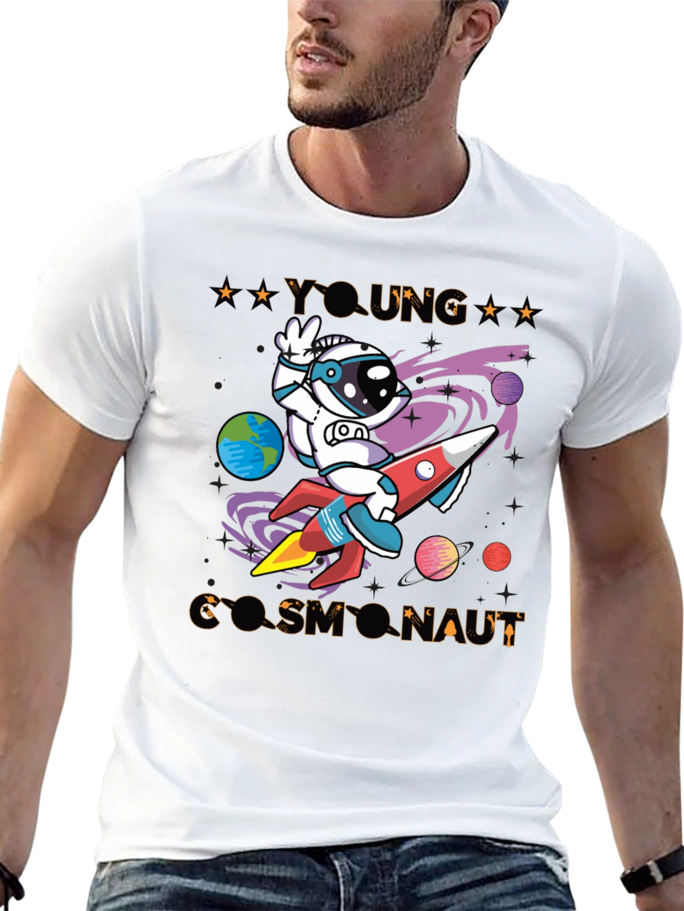 Black Young Astronaut T-Shirt - Space Adventure Tee view 13