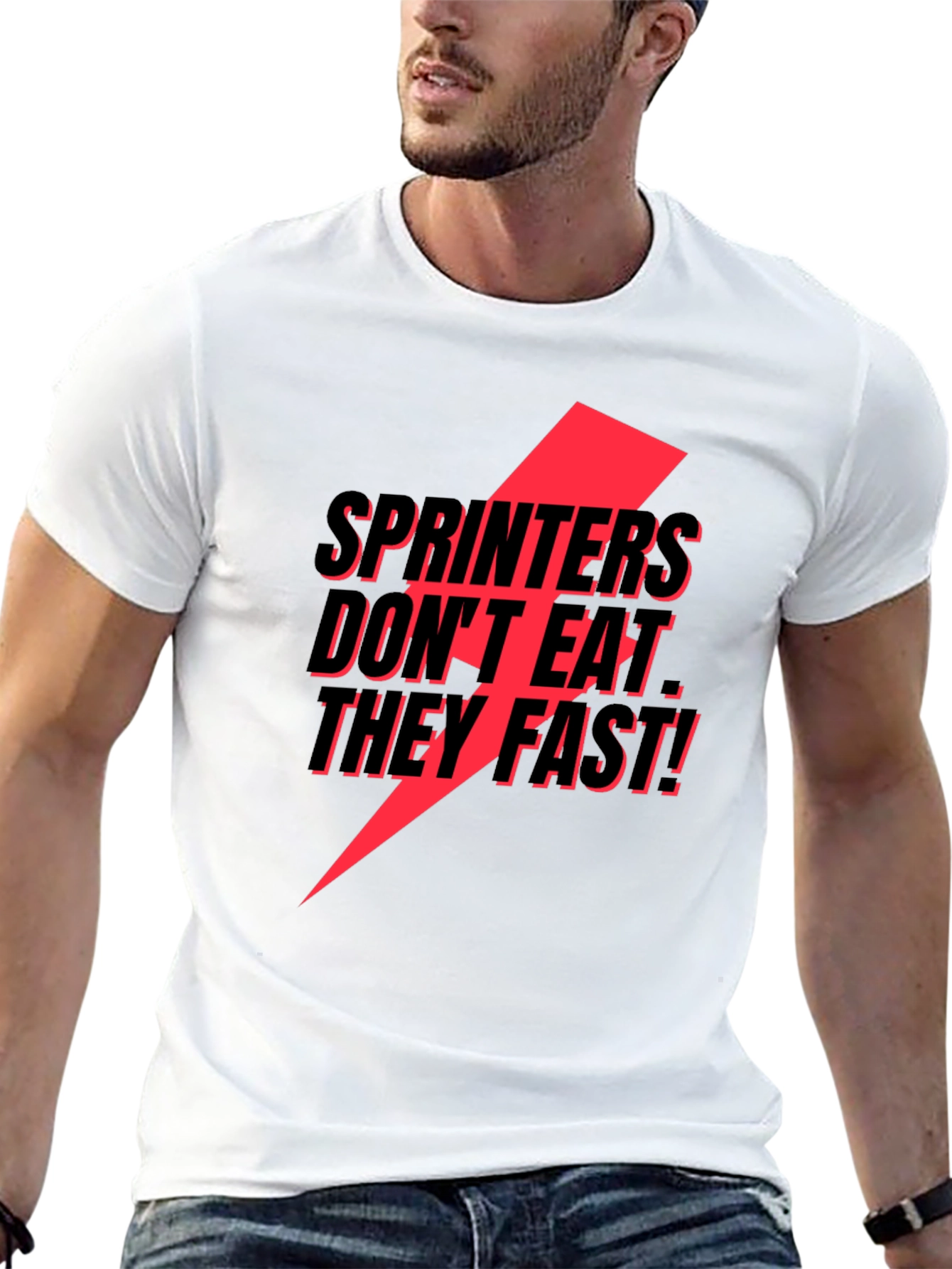 Black Sprinters Don't Eat, They Fast! T-Shirt view 13