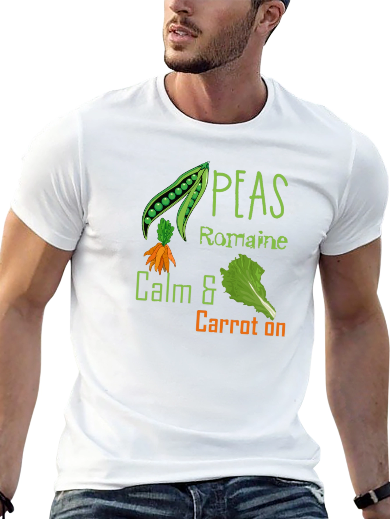 Black Peas Romaine Calm & Carrot On Black T-Shirt view 13