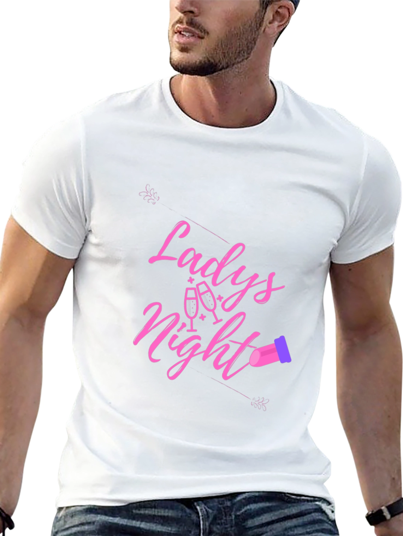 Black Ladies Night T-Shirt - Black Crew Neck view 13