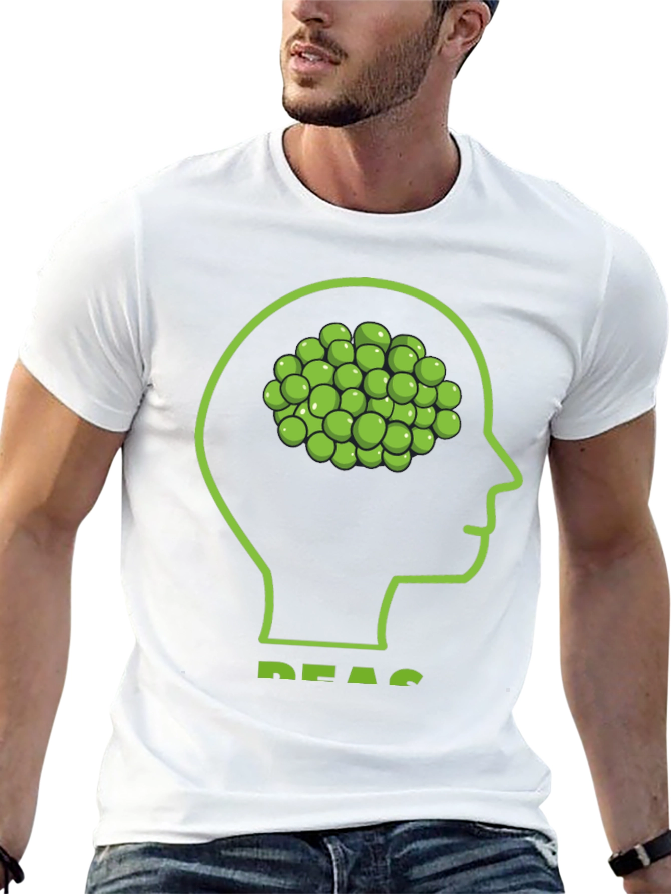 Black Peas Brain T-Shirt: Funny Vegetable Mind Tee view 13