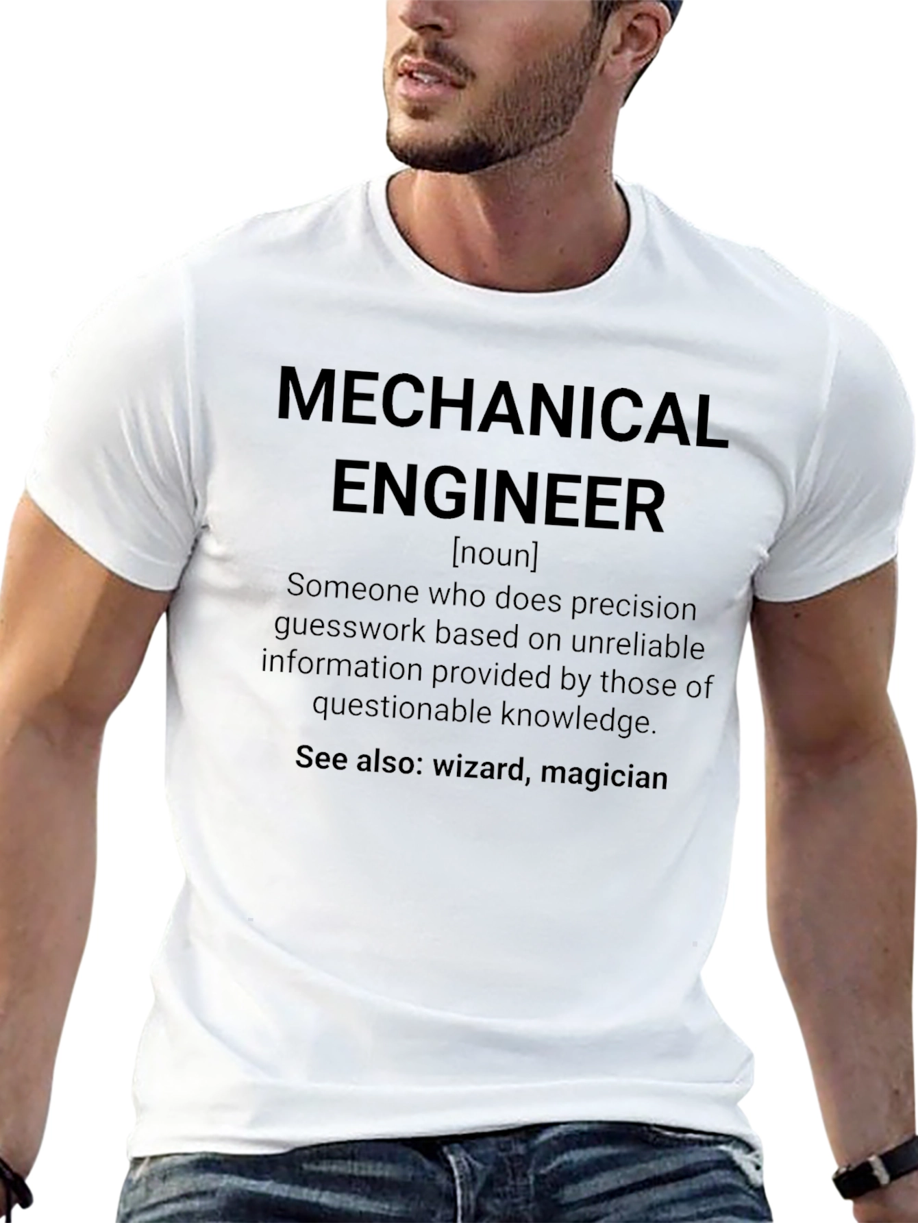 Black Mechanical Engineer Definition T-Shirt view 13