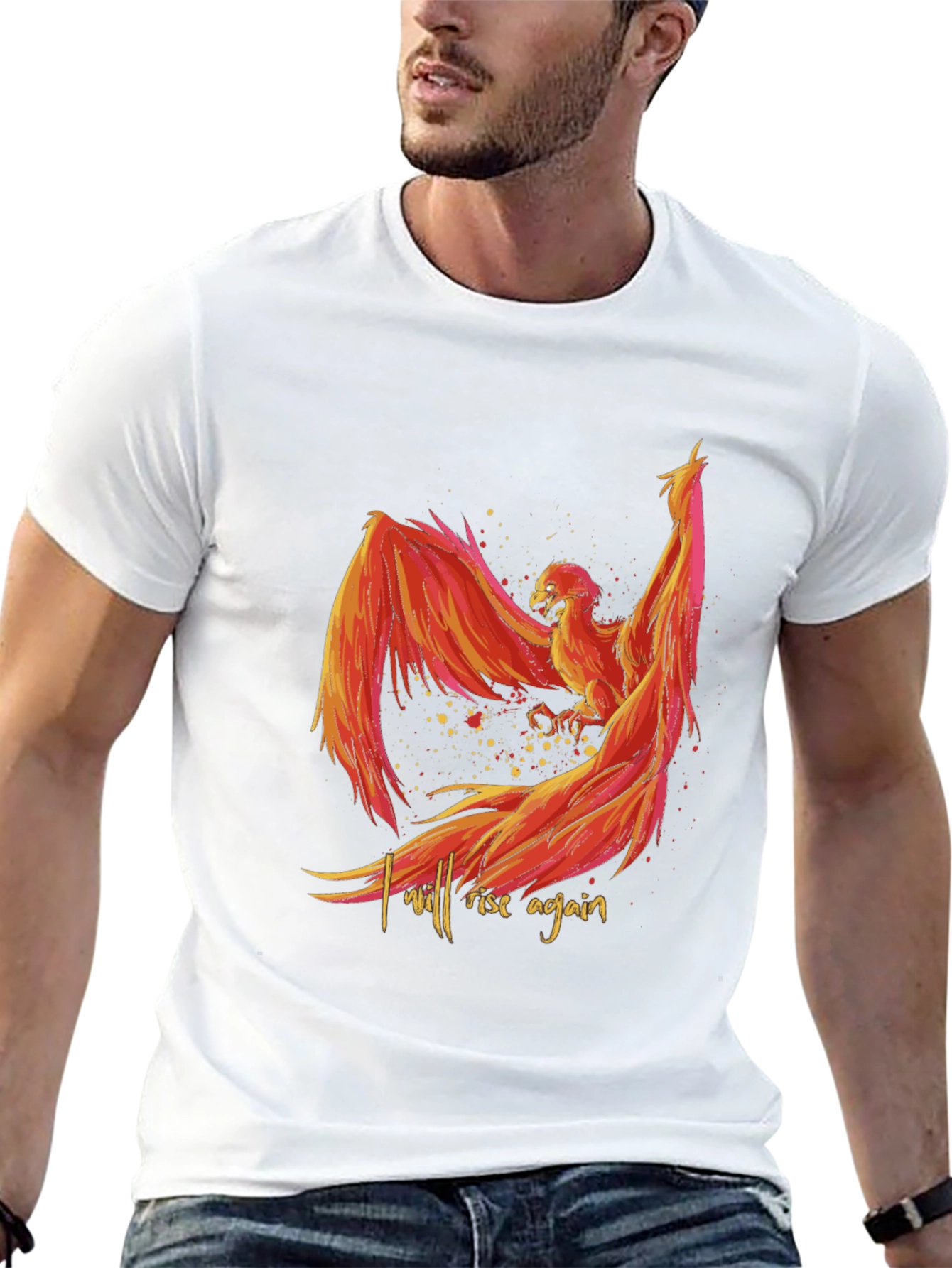 Black Phoenix Rising Graphic Tee - Black view 13
