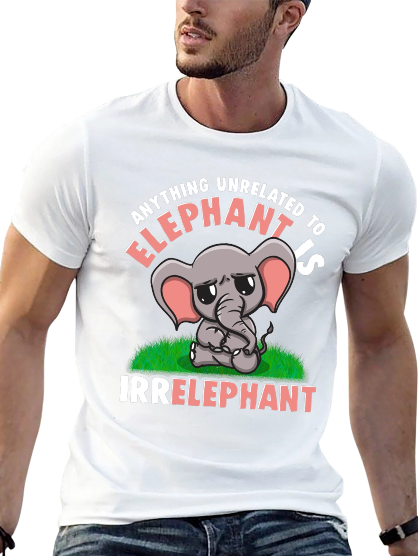 Black Irrelephant T-Shirt Funny Elephant Pun Tee view 13