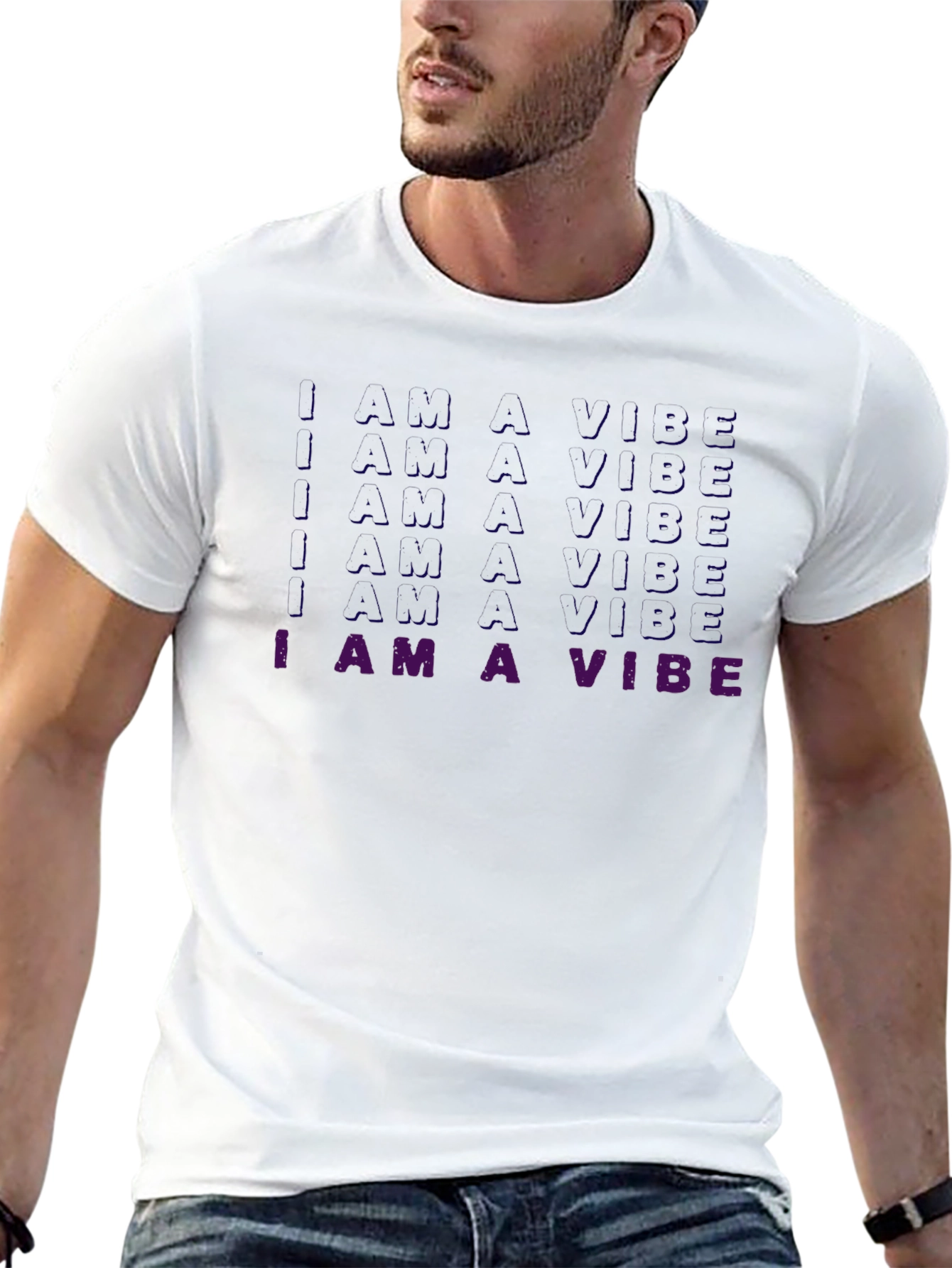 Black I am a Vibe T-Shirt view 13