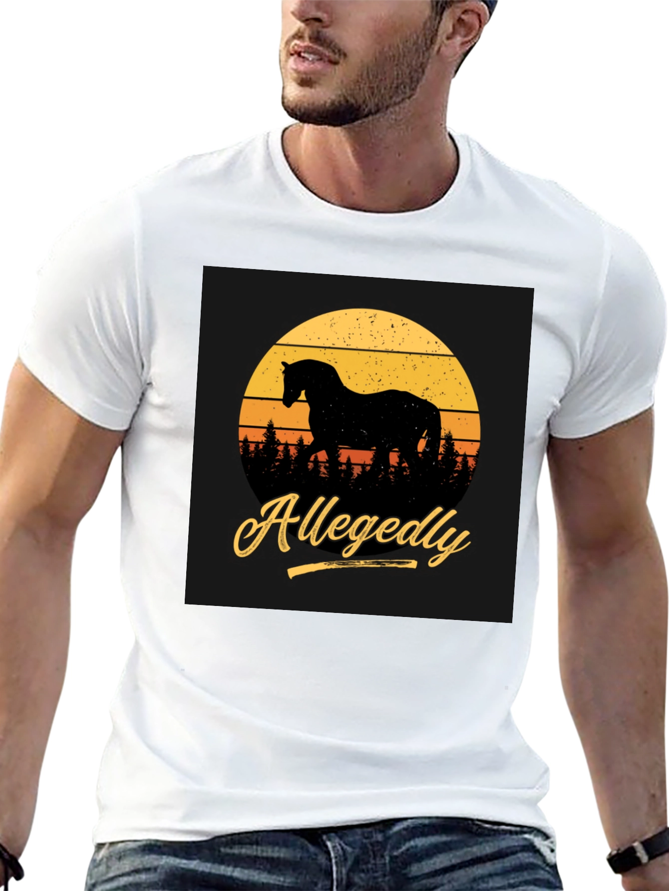 Black Allegedly Horse Silhouette Graphic Tee view 13
