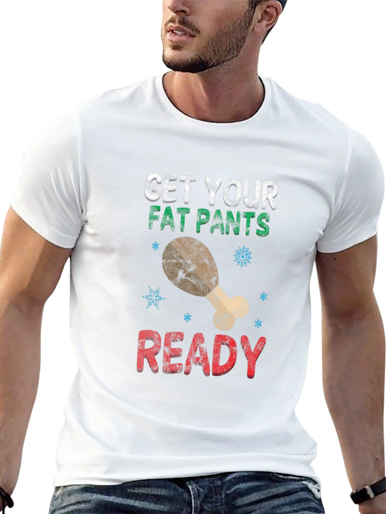 Black Get Your Fat Pants Ready Holiday T-Shirt view 13