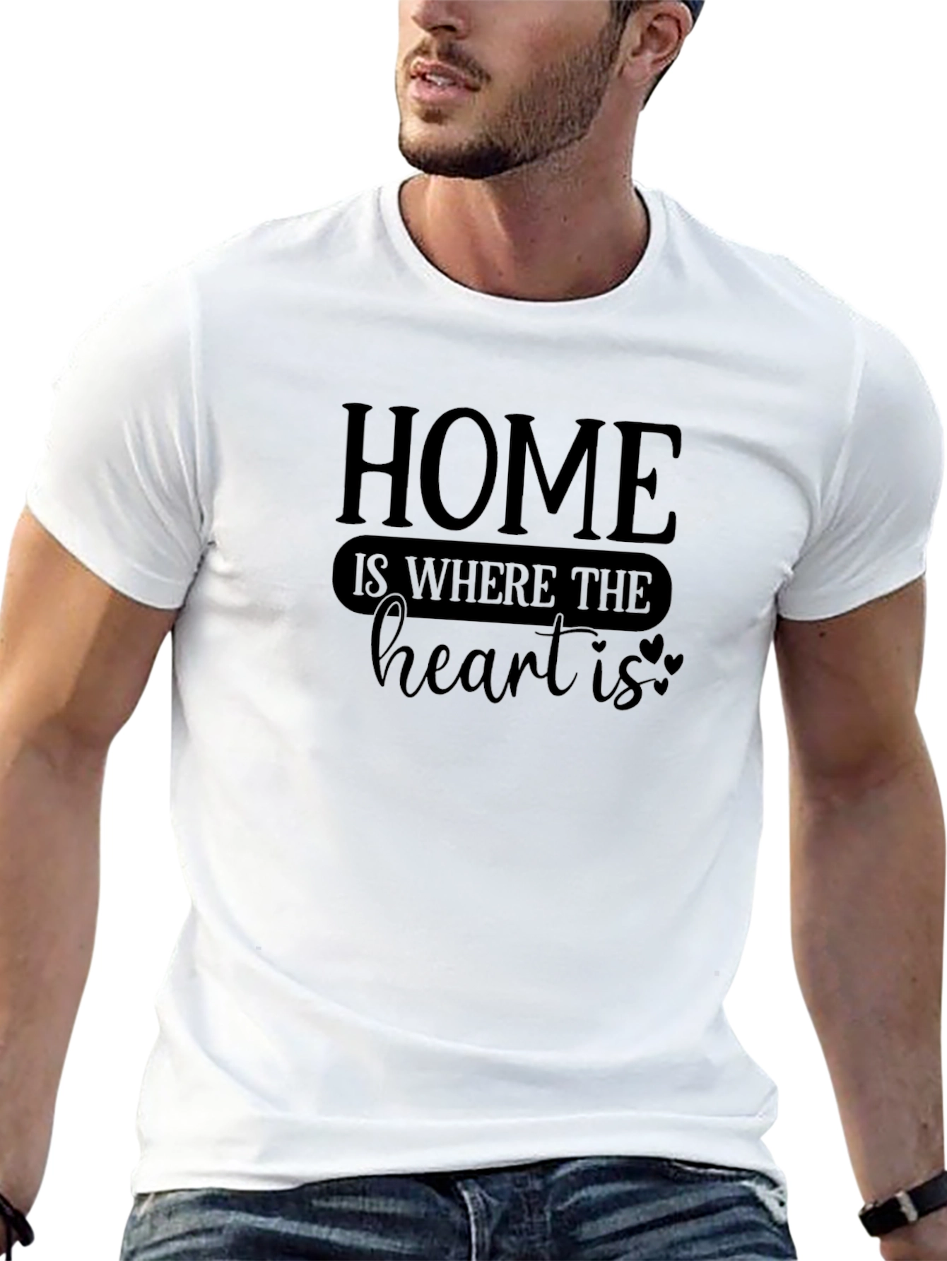 Black Home is Where the Heart is Graphic Tee view 13