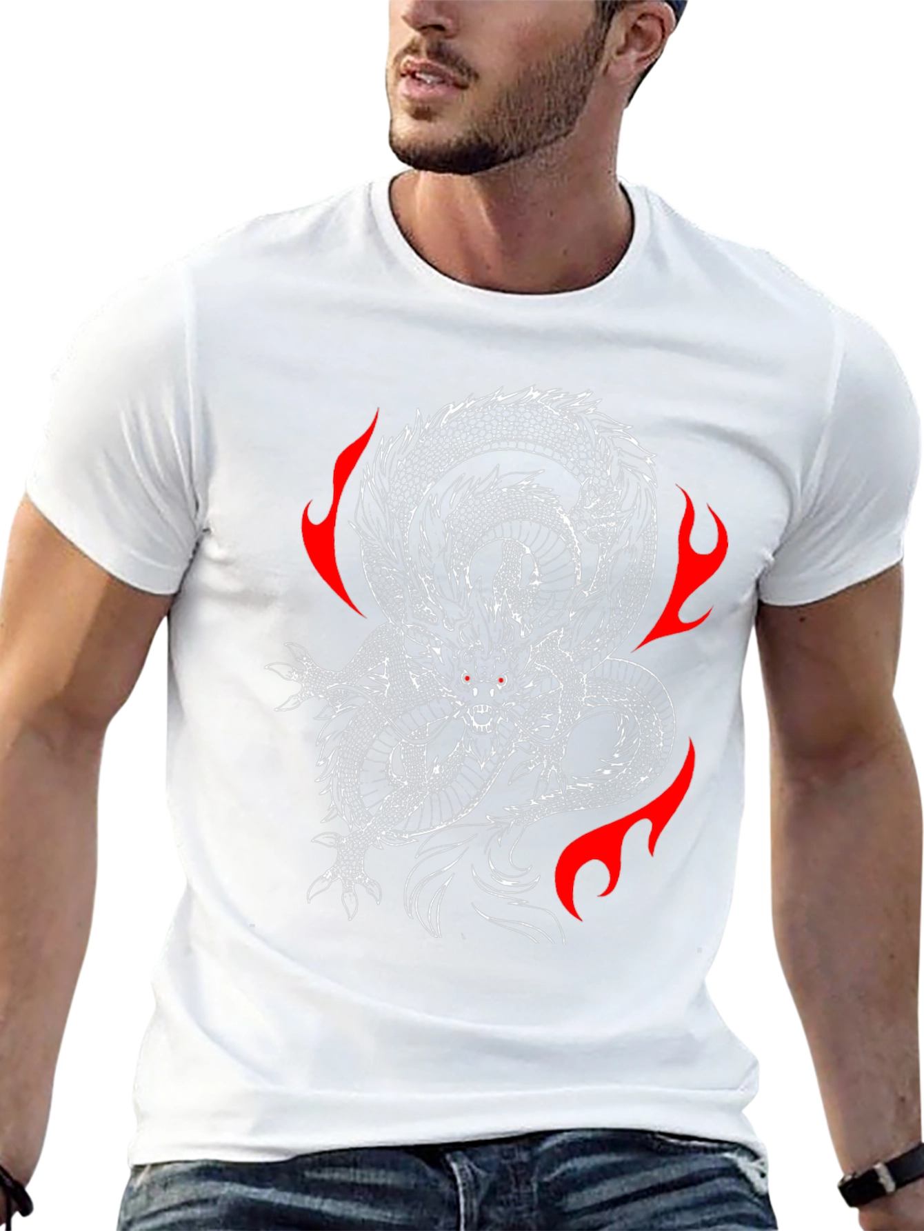 Black Dragon Fire Graphic T-Shirt - Black view 13