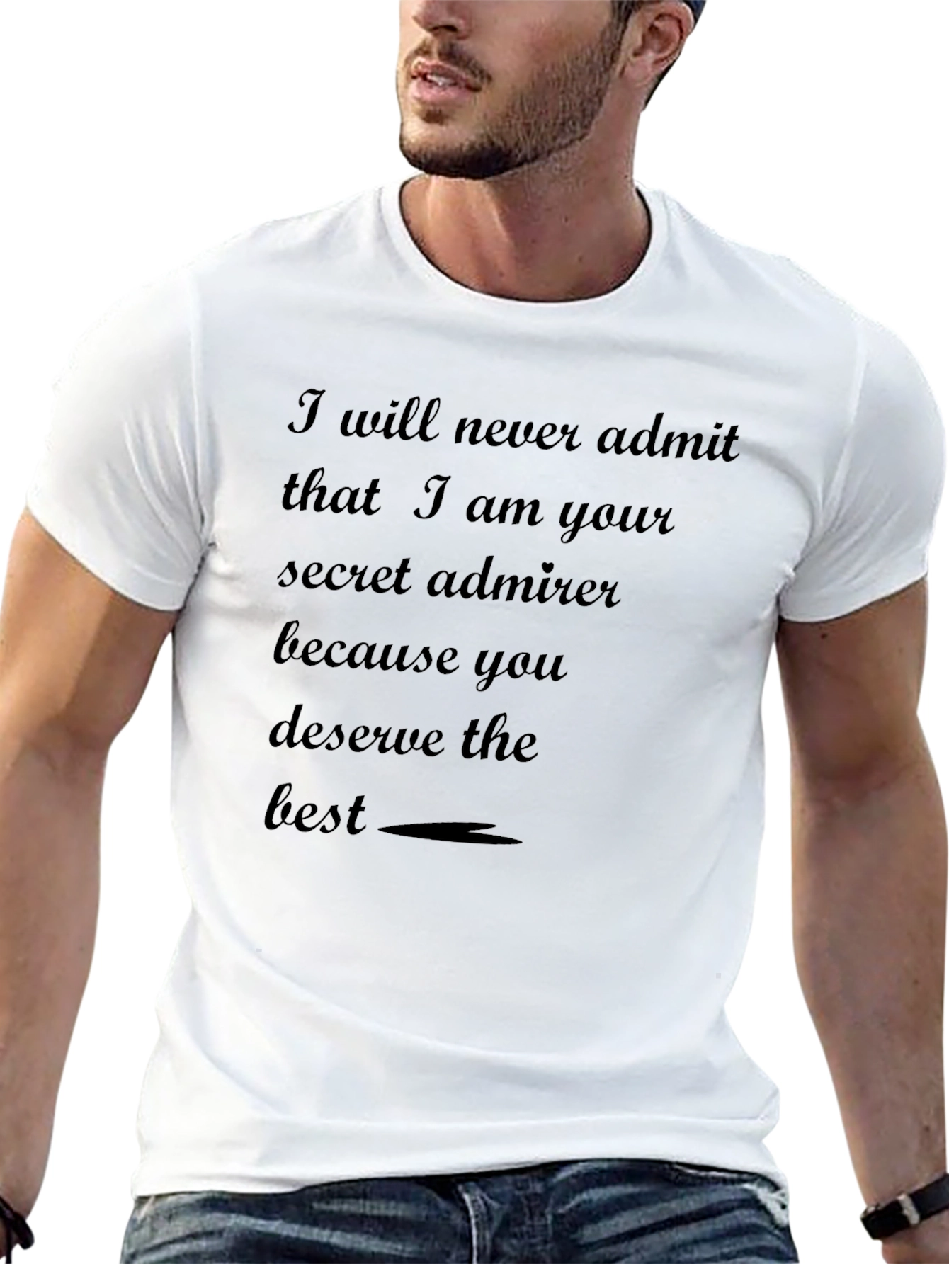 Black Secret Admirer Black T-Shirt - Unique Design view 13