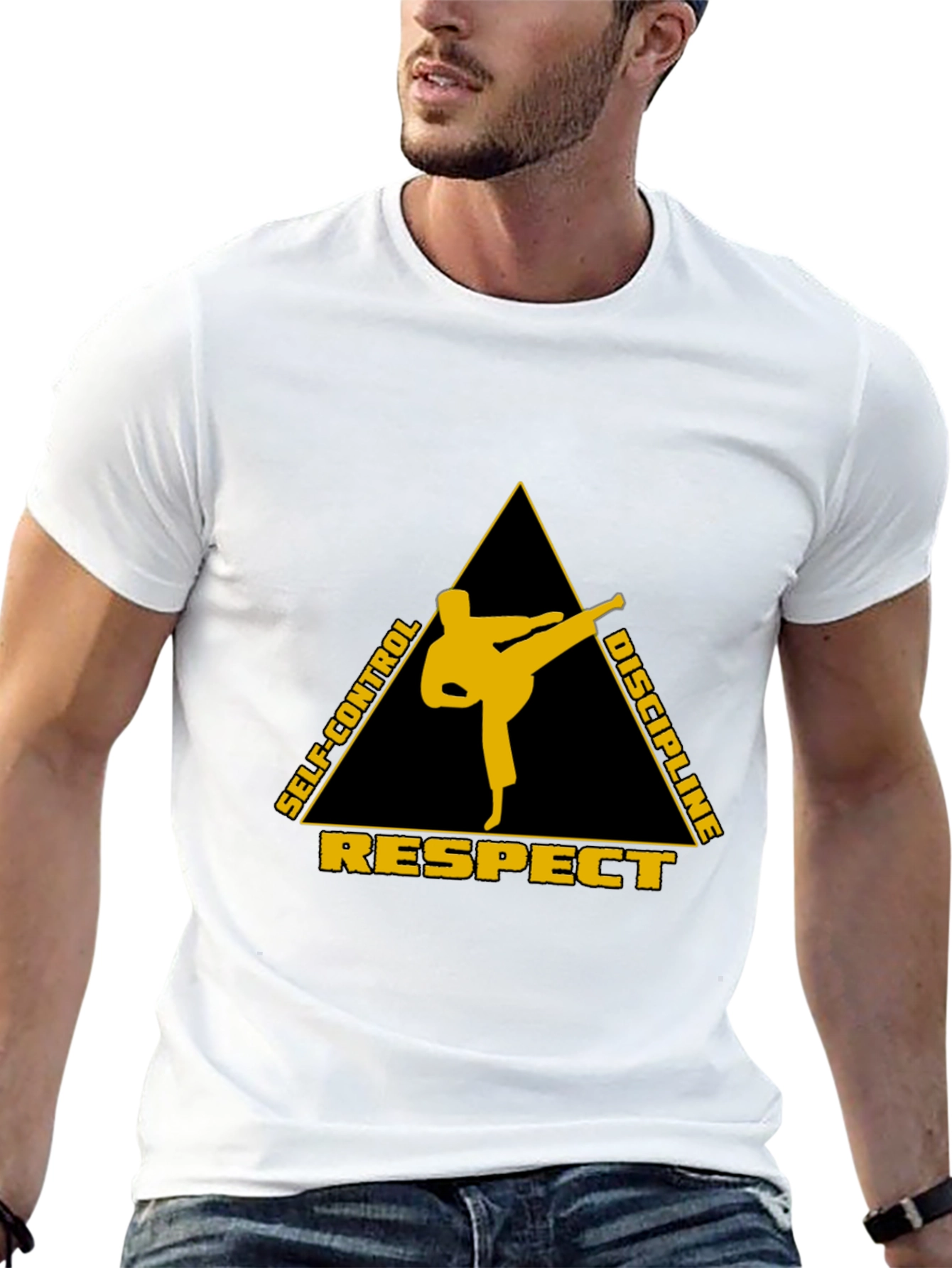 Black Martial Arts Respect Discipline T-Shirt view 13