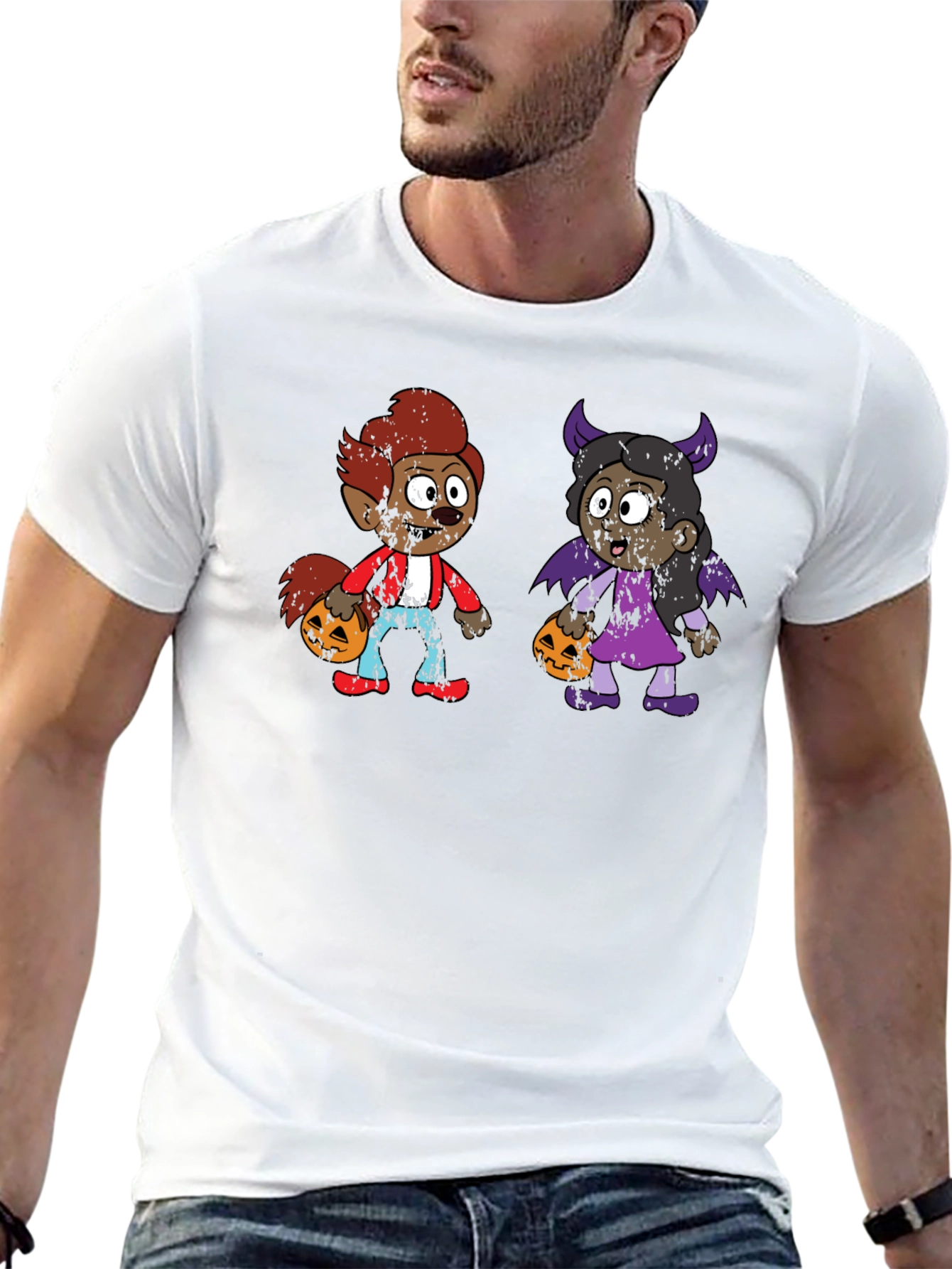 Black Halloween Kids Cartoon T-Shirt view 13