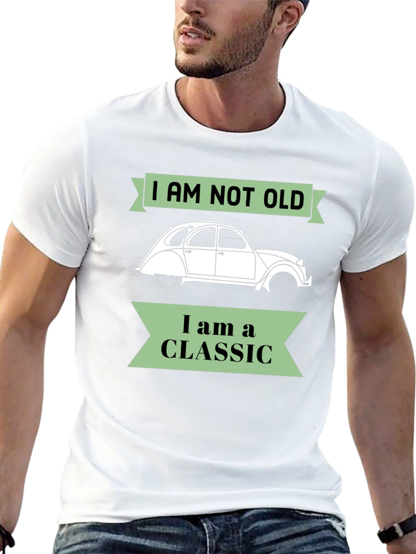 Black Classic Car T-Shirt - I Am Not Old I am a Classic view 13