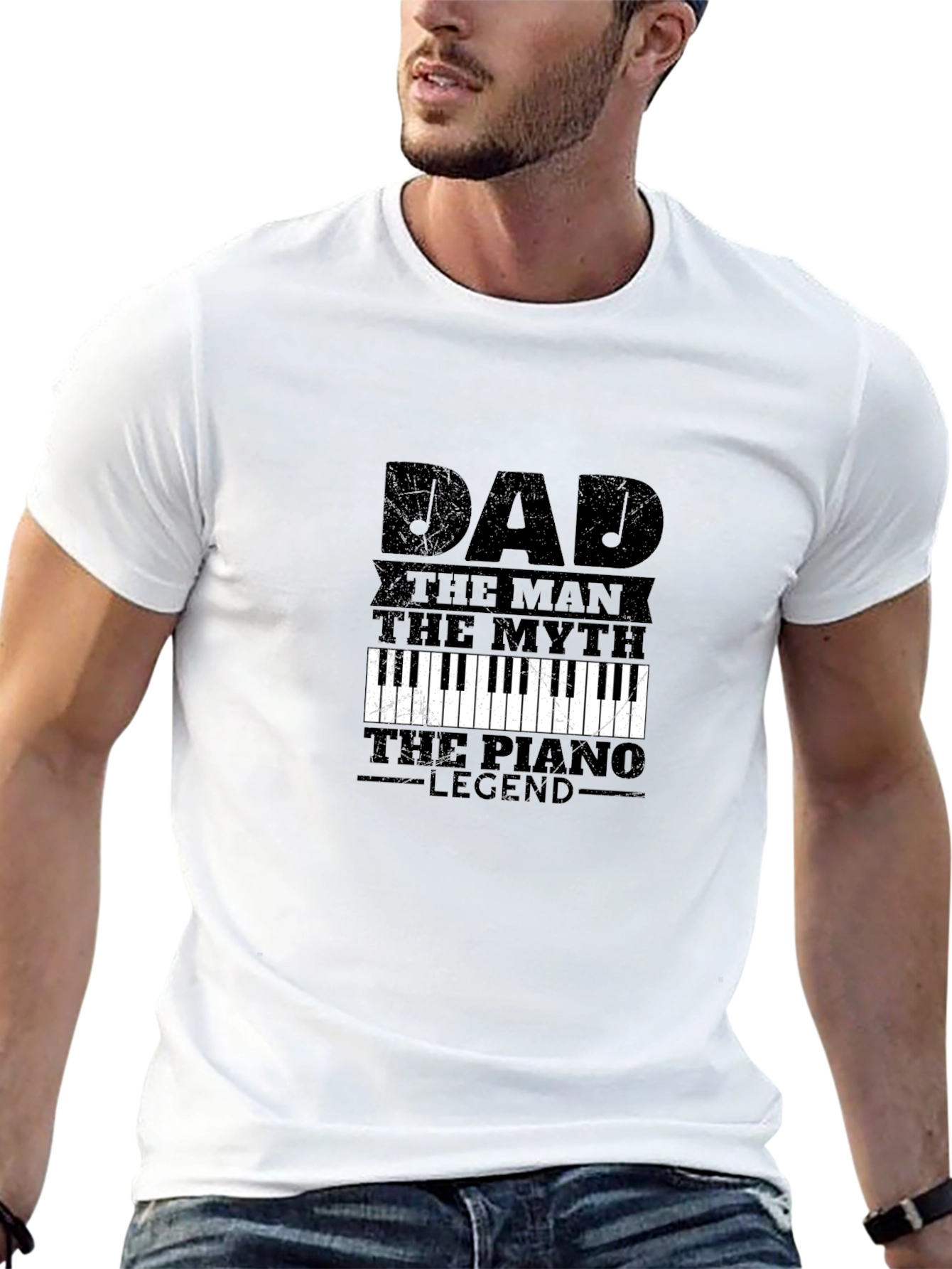 Black Dad Piano Legend T-Shirt - Father's Day view 13