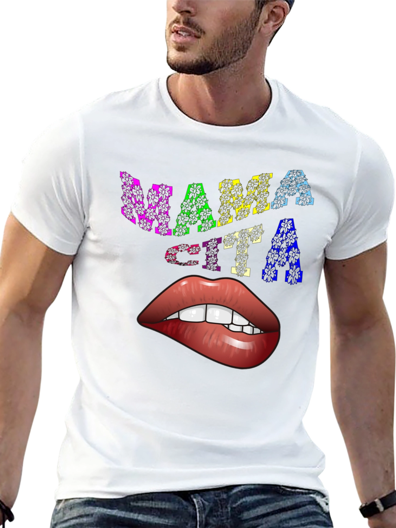 Black Mama Cita Lips Graphic Tee - Unique Design view 13