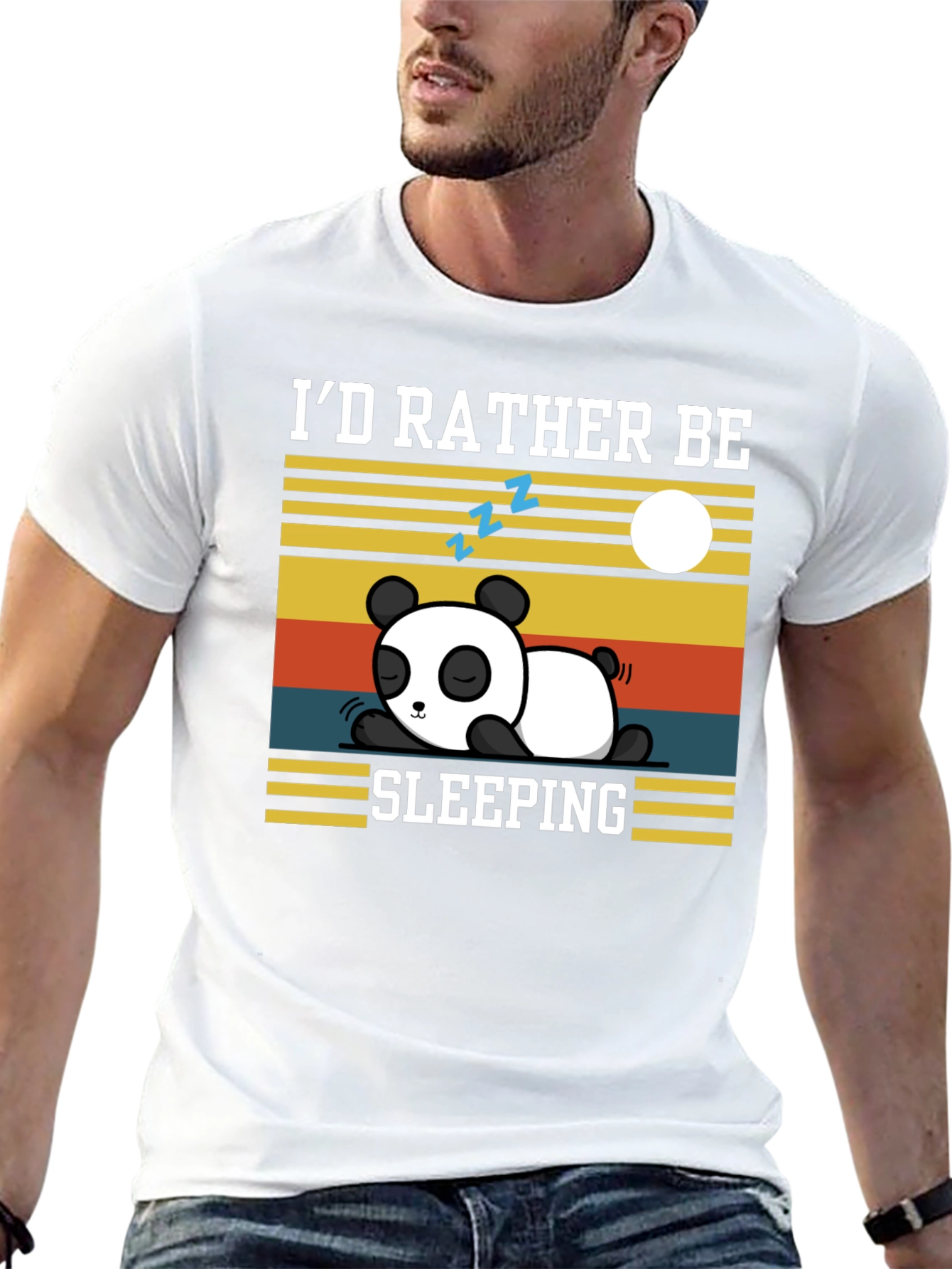 Black I'd Rather Be Sleeping Panda T-Shirt view 13