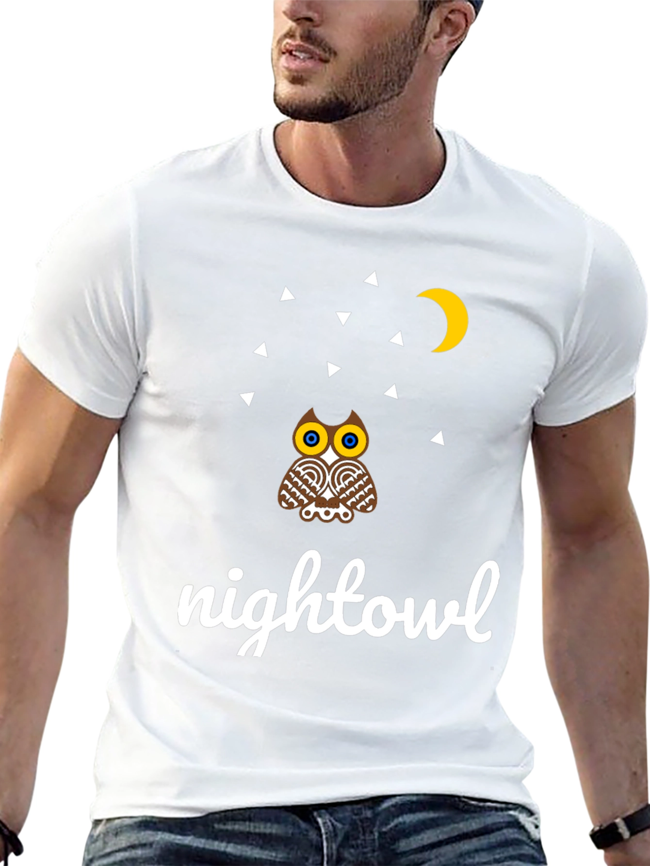 Black Night Owl Graphic Tee - Unique Design view 13