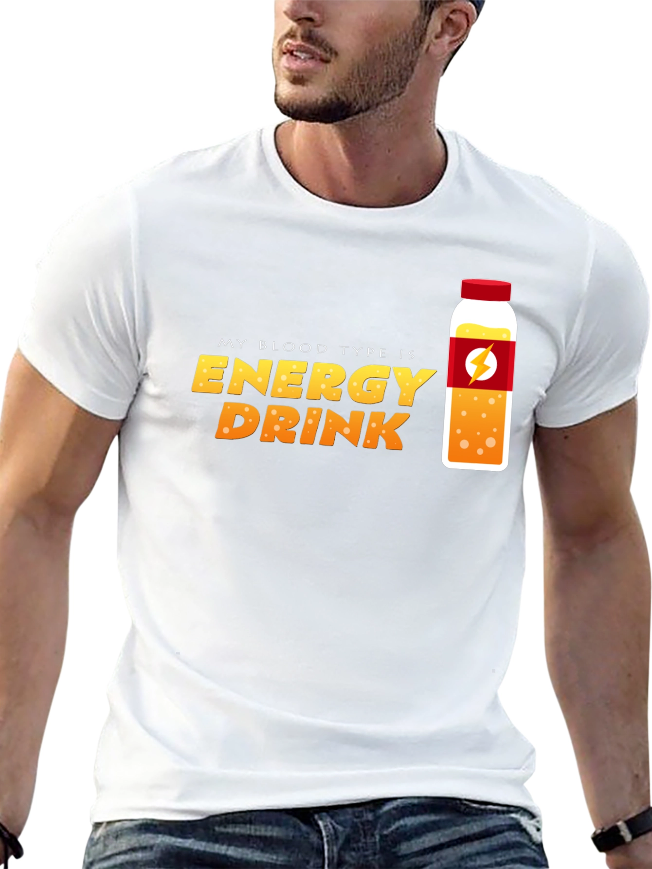 Black Energy Drink Blood Type T-Shirt - Novelty Graphic Tee view 13