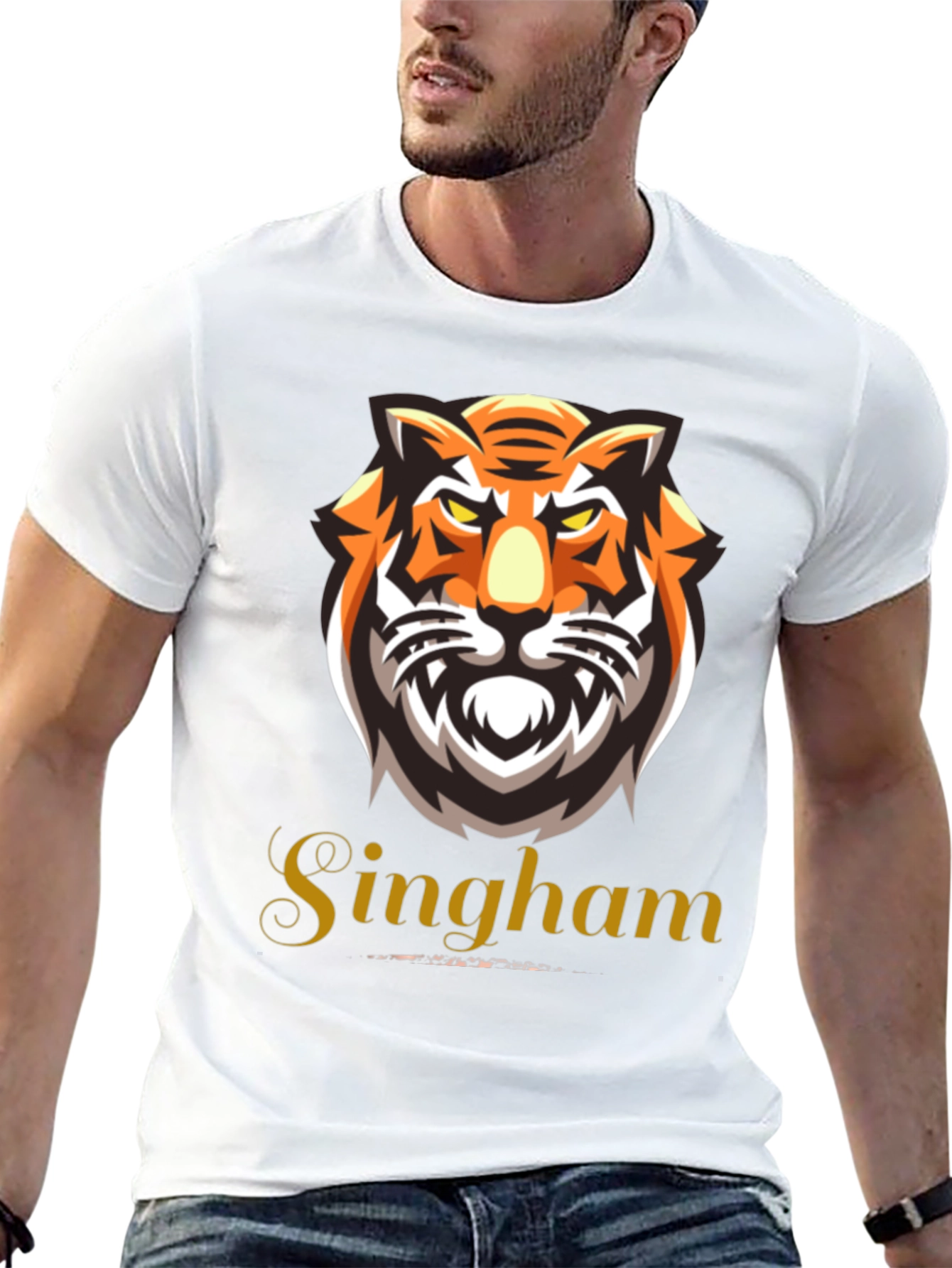 Black Singham Tiger Graphic Tee - Bold & Fierce view 13
