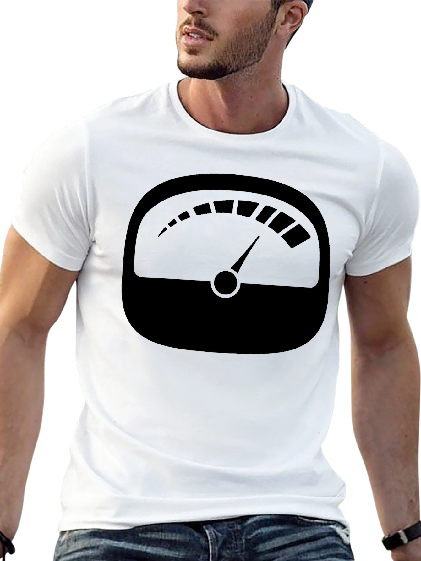 Black Black Gauge Graphic Tee - Unique Design view 13