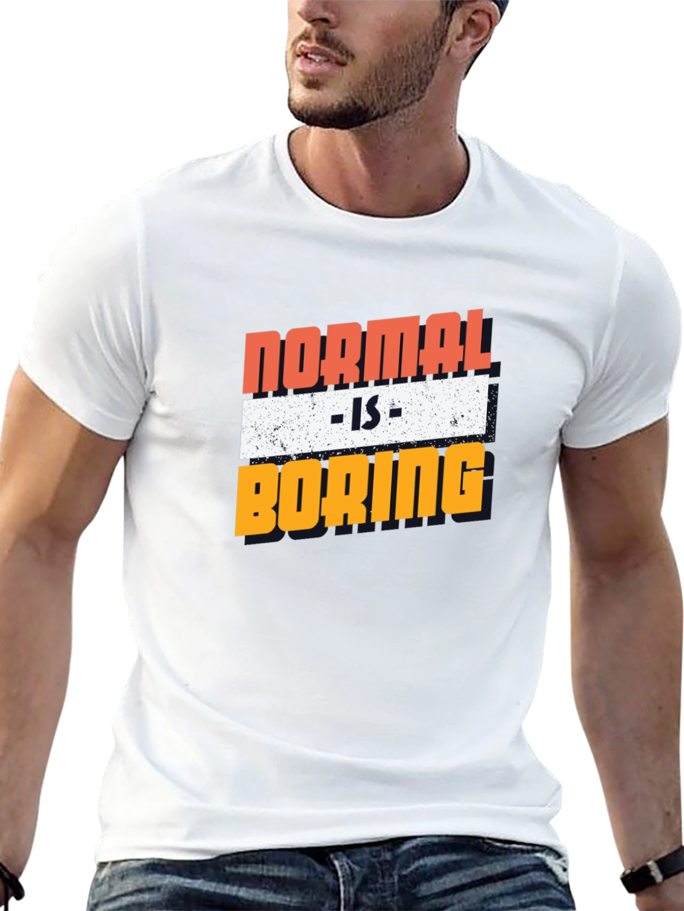 Black Normal is Boring Graphic Tee - Men's Black T-Shirt view 13