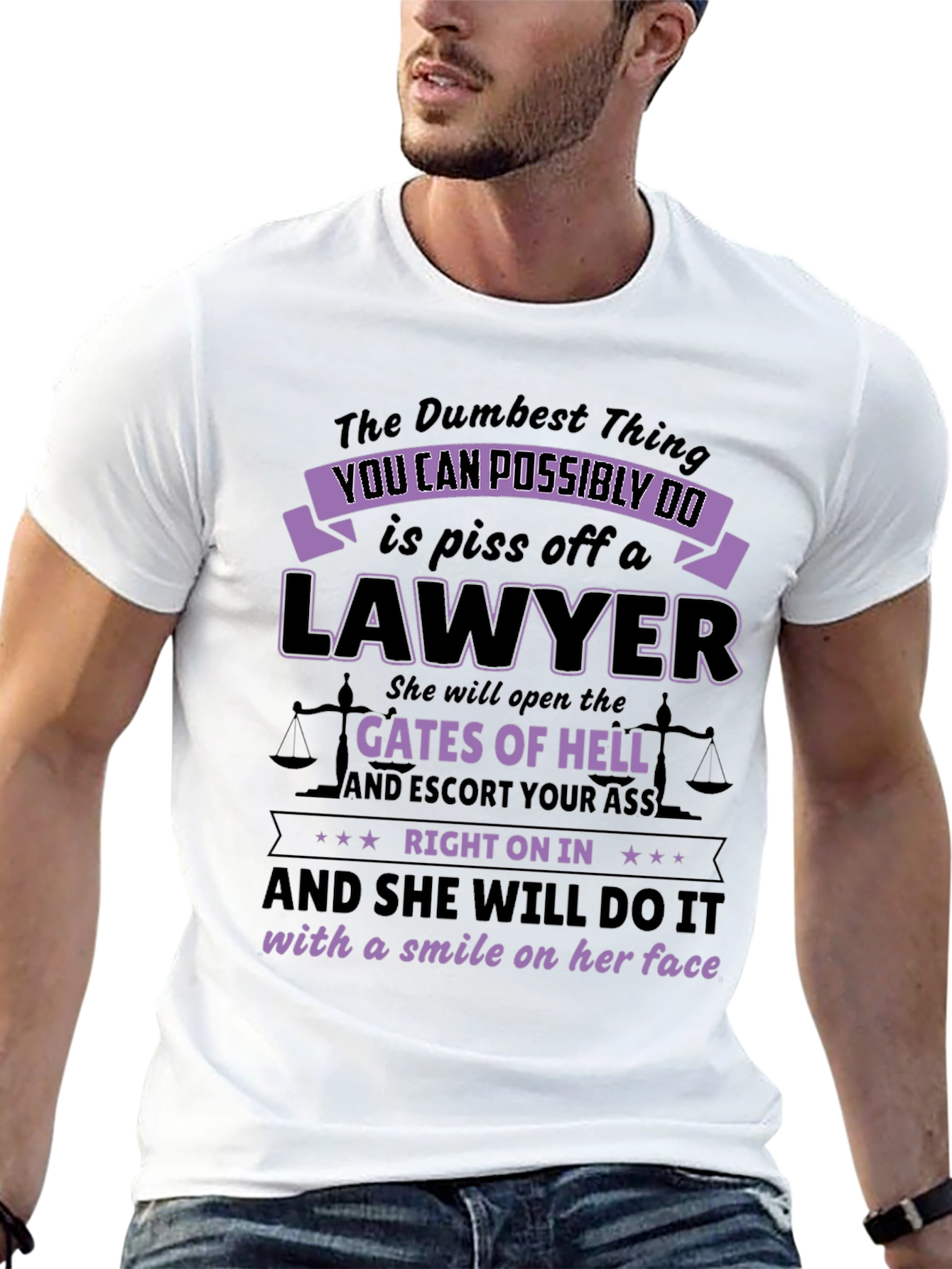 Black Piss Off a Lawyer Funny Graphic Tee view 13