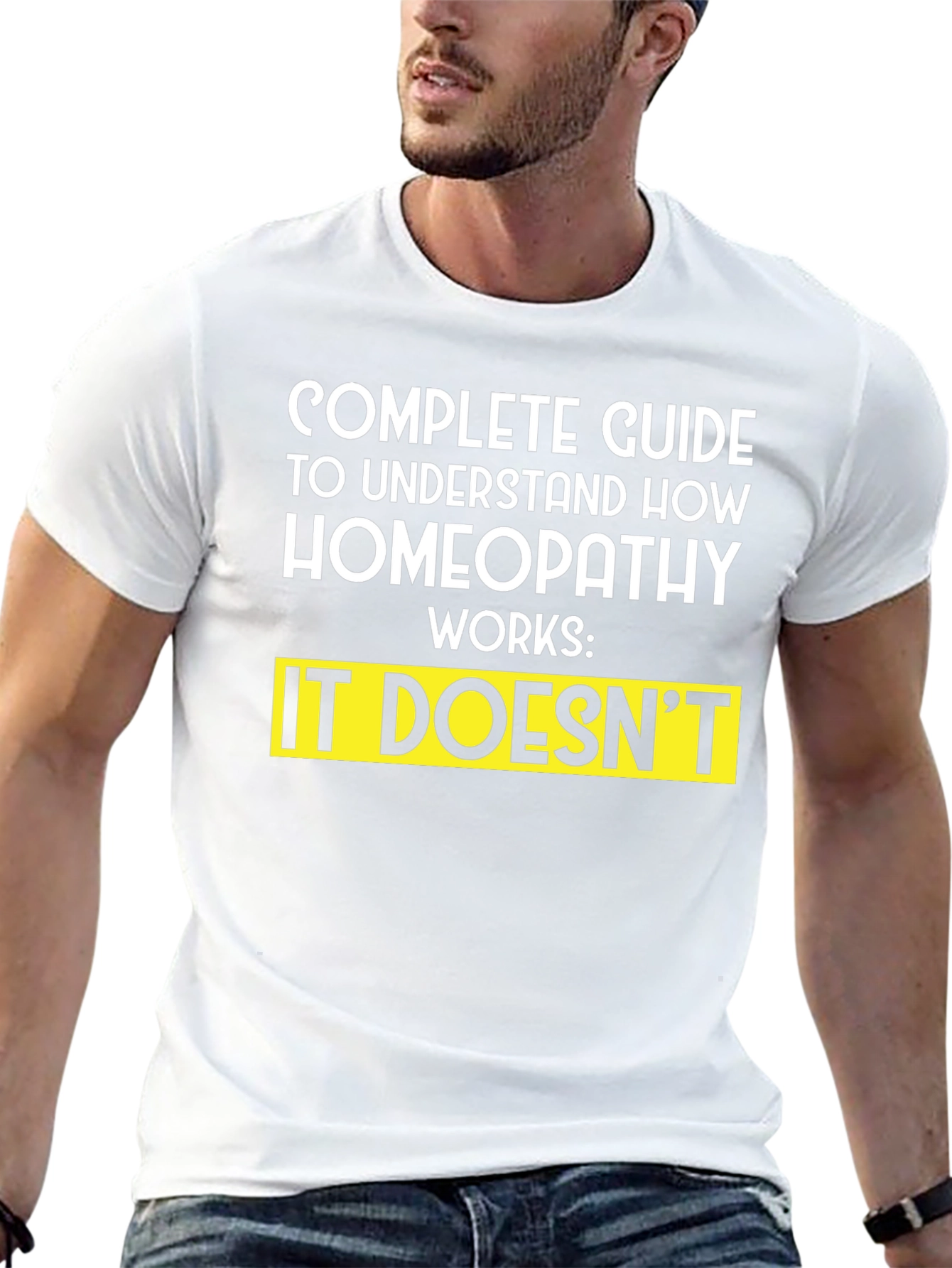 Black Homeopathy Guide T-Shirt - Funny Sarcastic Tee view 13