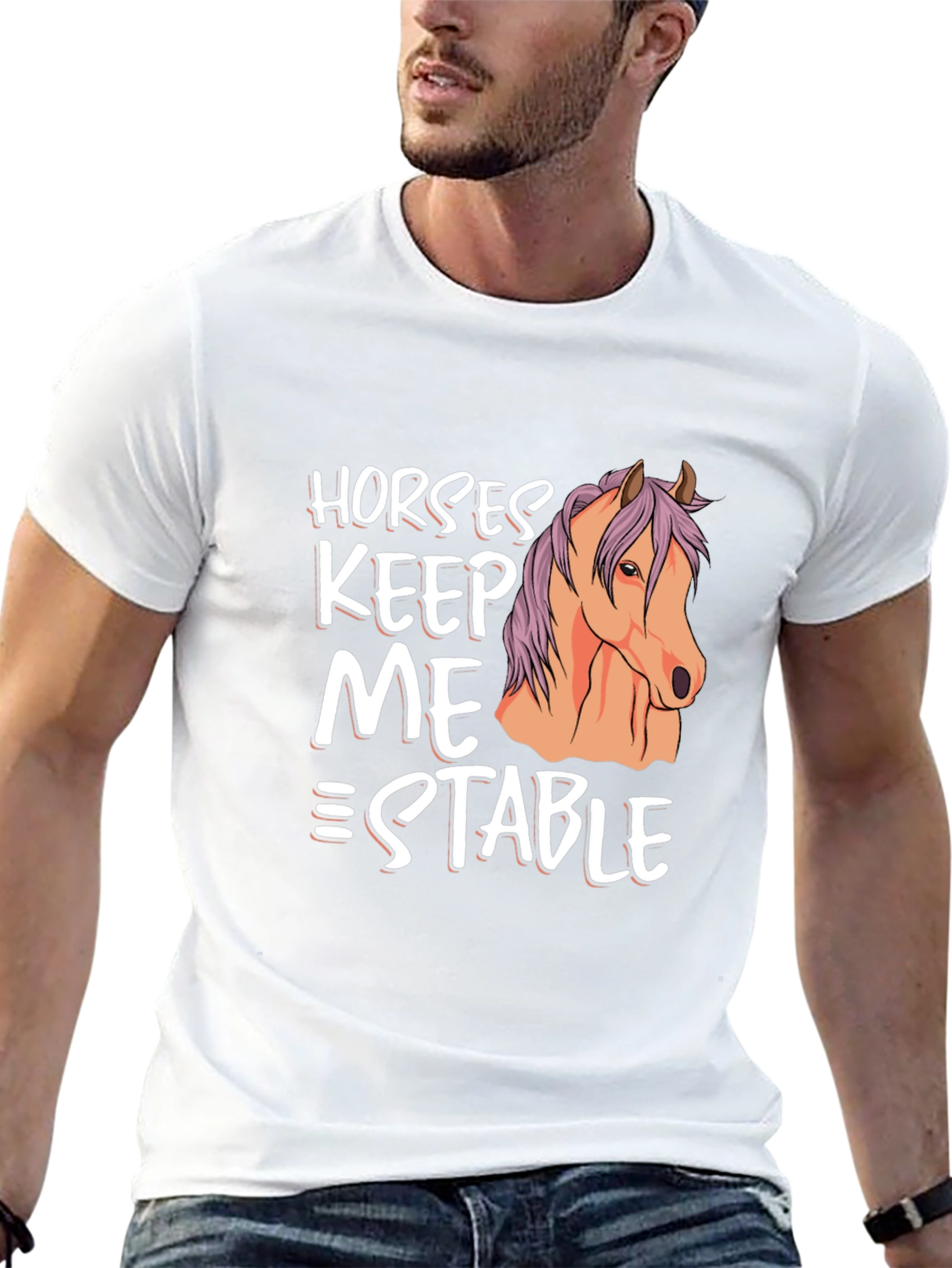 Black Horses Keep Me Stable Graphic T-Shirt view 13