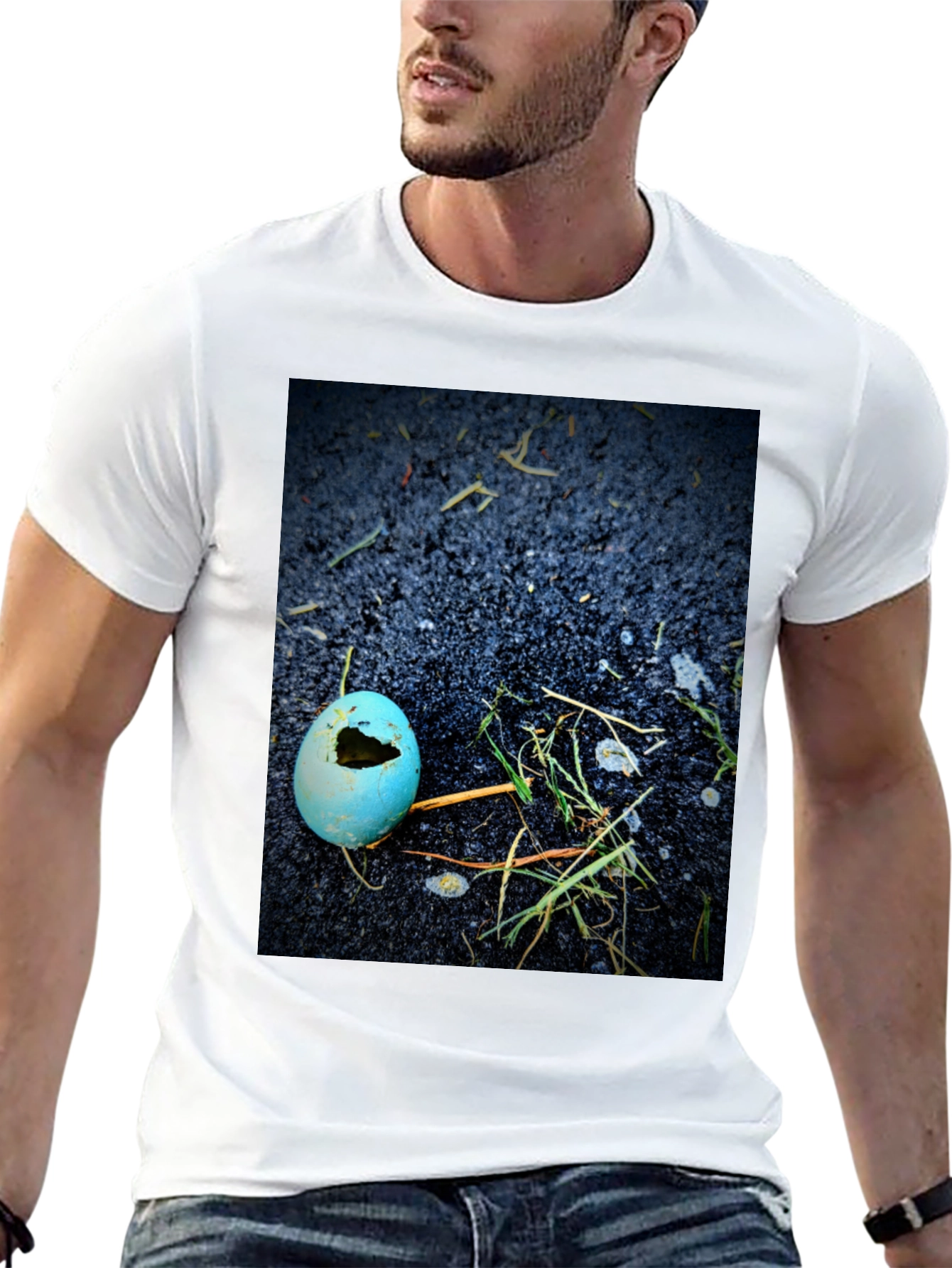 Black Broken Eggshell Graphic T-Shirt view 13