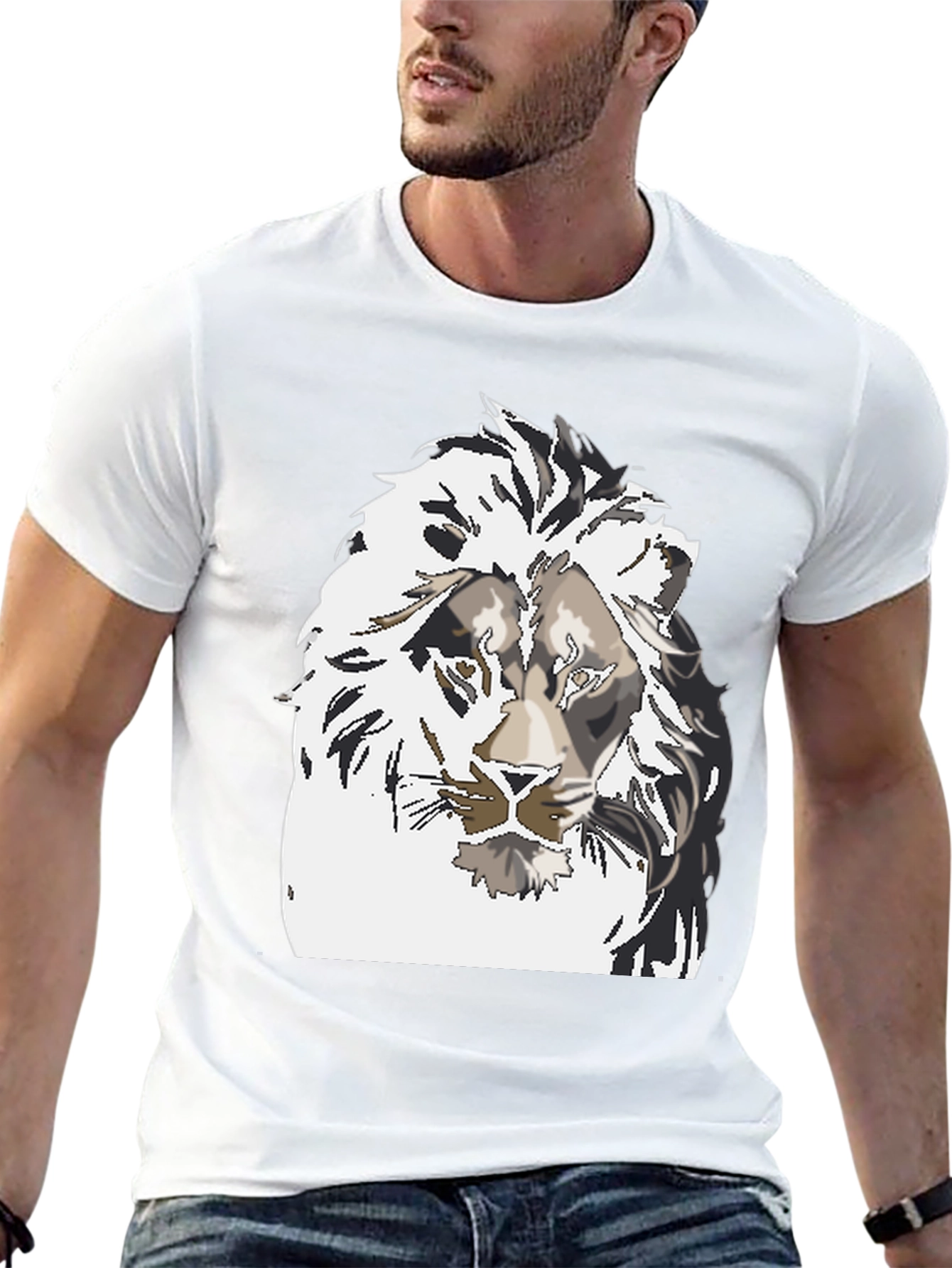 Black Lion Graphic Tee - Men's Black T-Shirt view 13