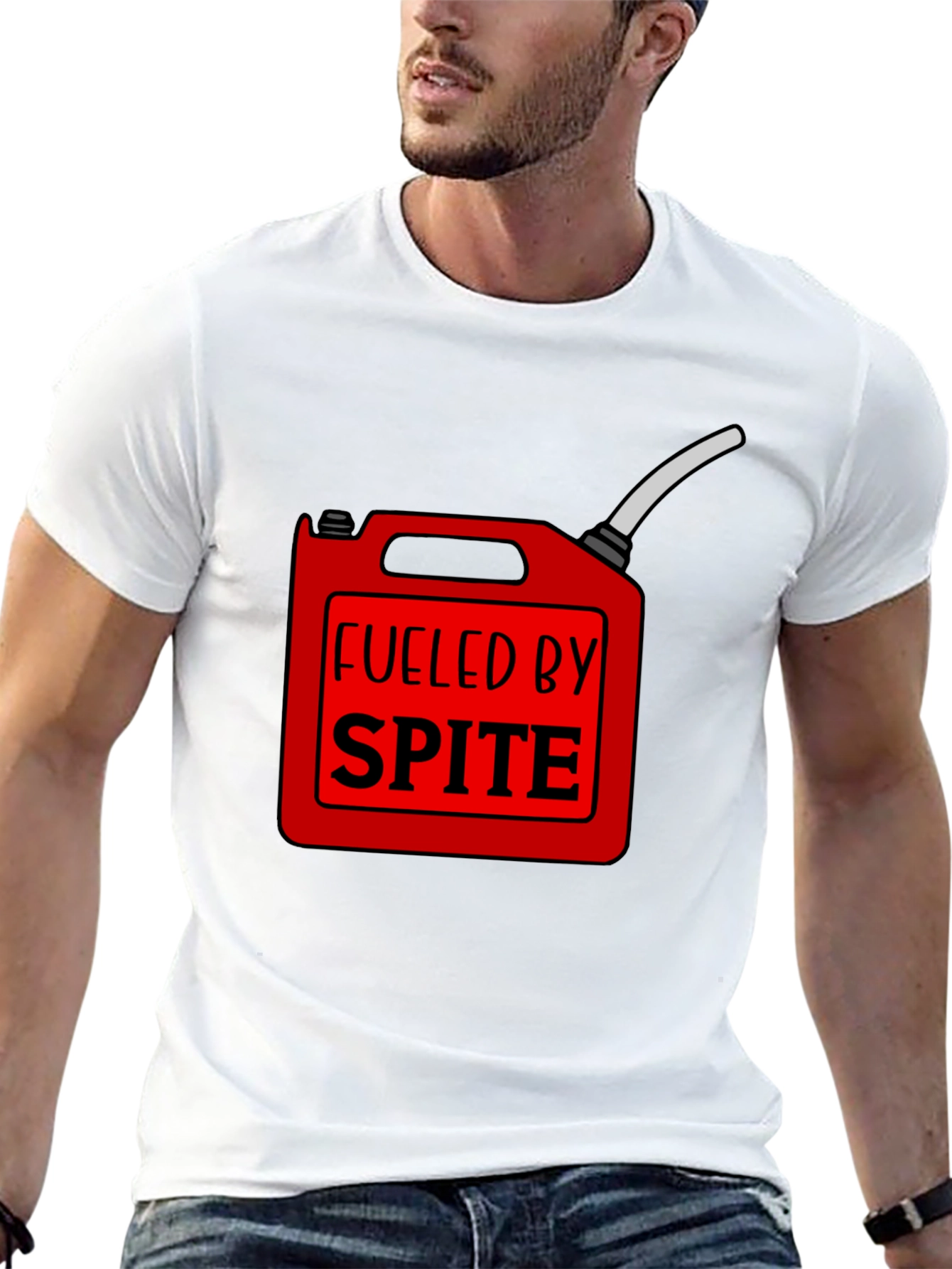 Black Fueled by Spite Funny Graphic T-Shirt view 13