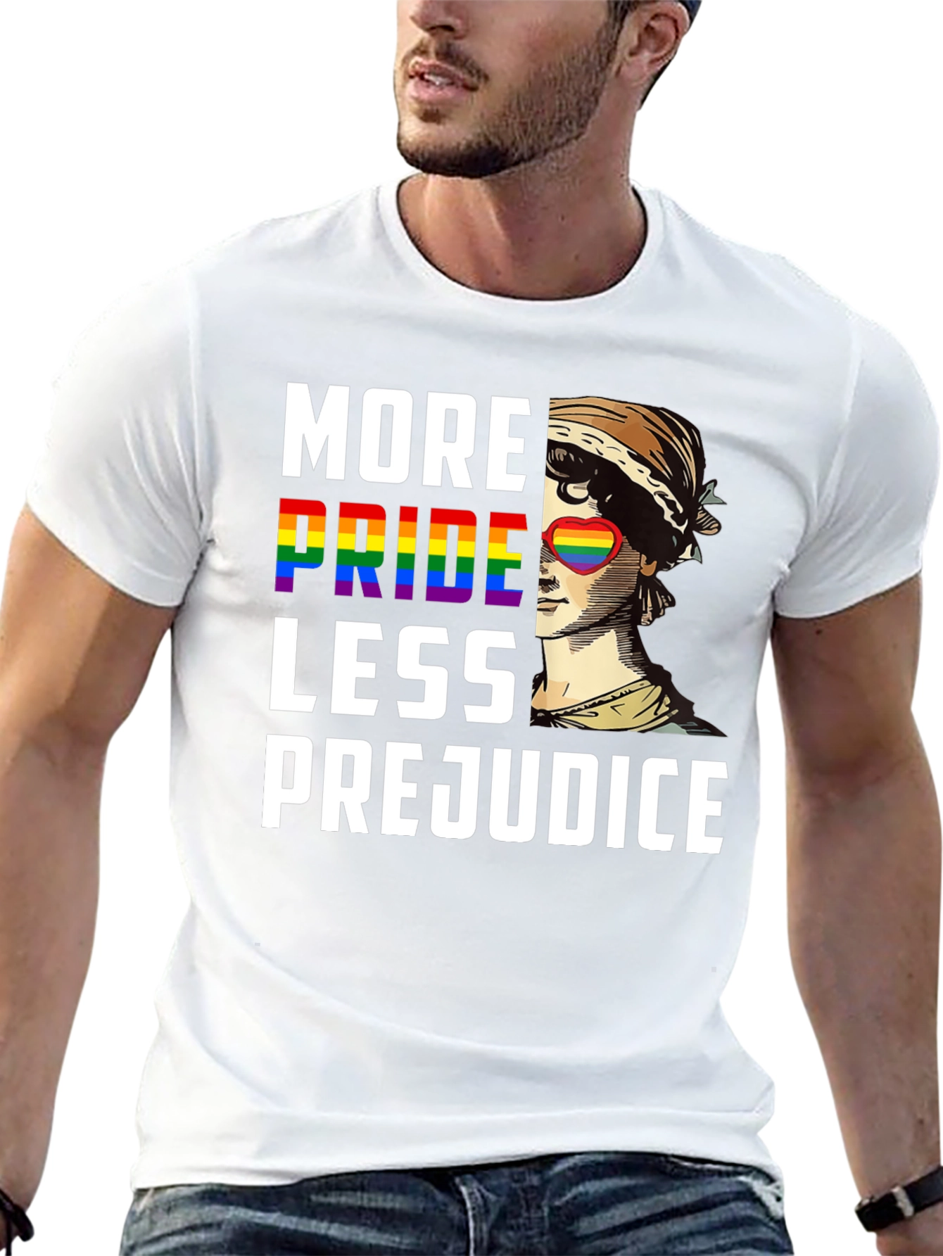 Black More Pride Less Prejudice Graphic T-Shirt view 13