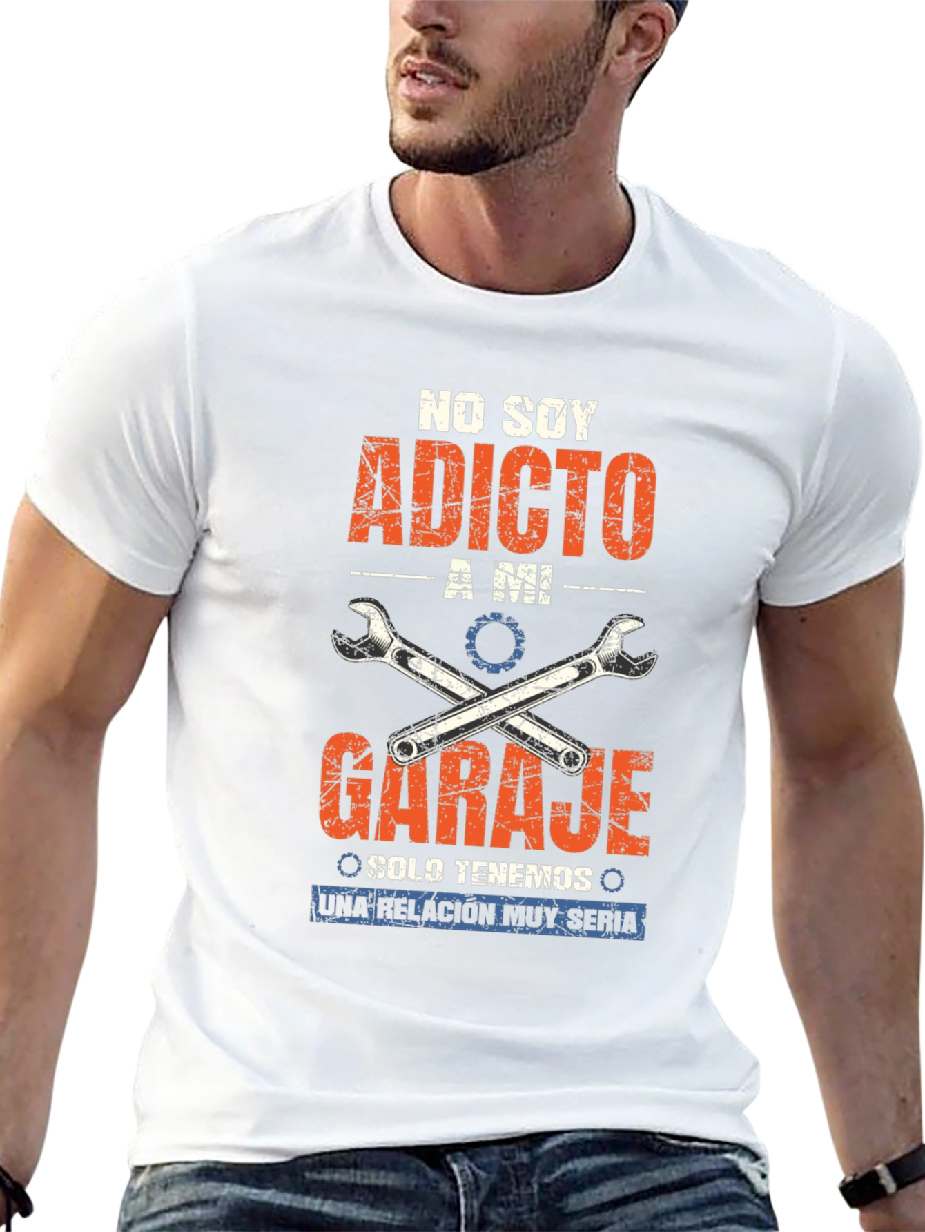 Black Garage Addict T-Shirt - "No Soy Adicto A Mi Garaje" view 13