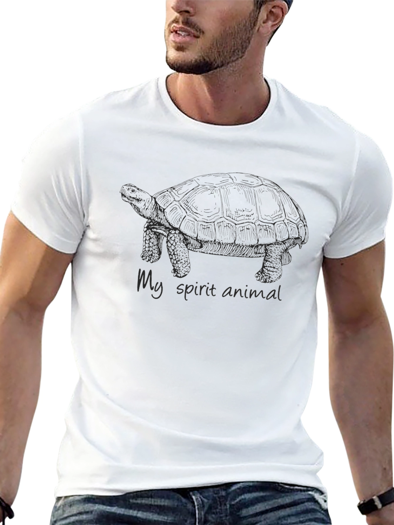 Black My Spirit Animal Turtle T-Shirt - Black view 13