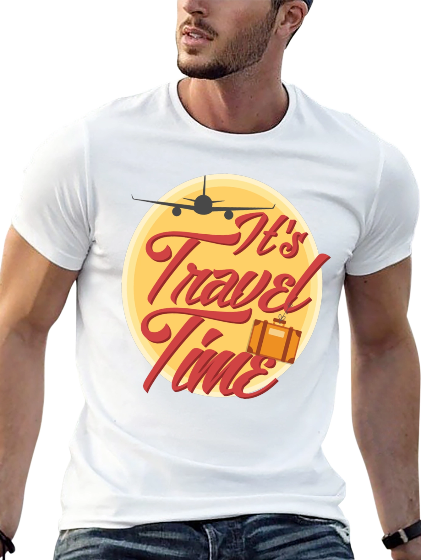 Black It's Travel Time Black Graphic Tee view 13
