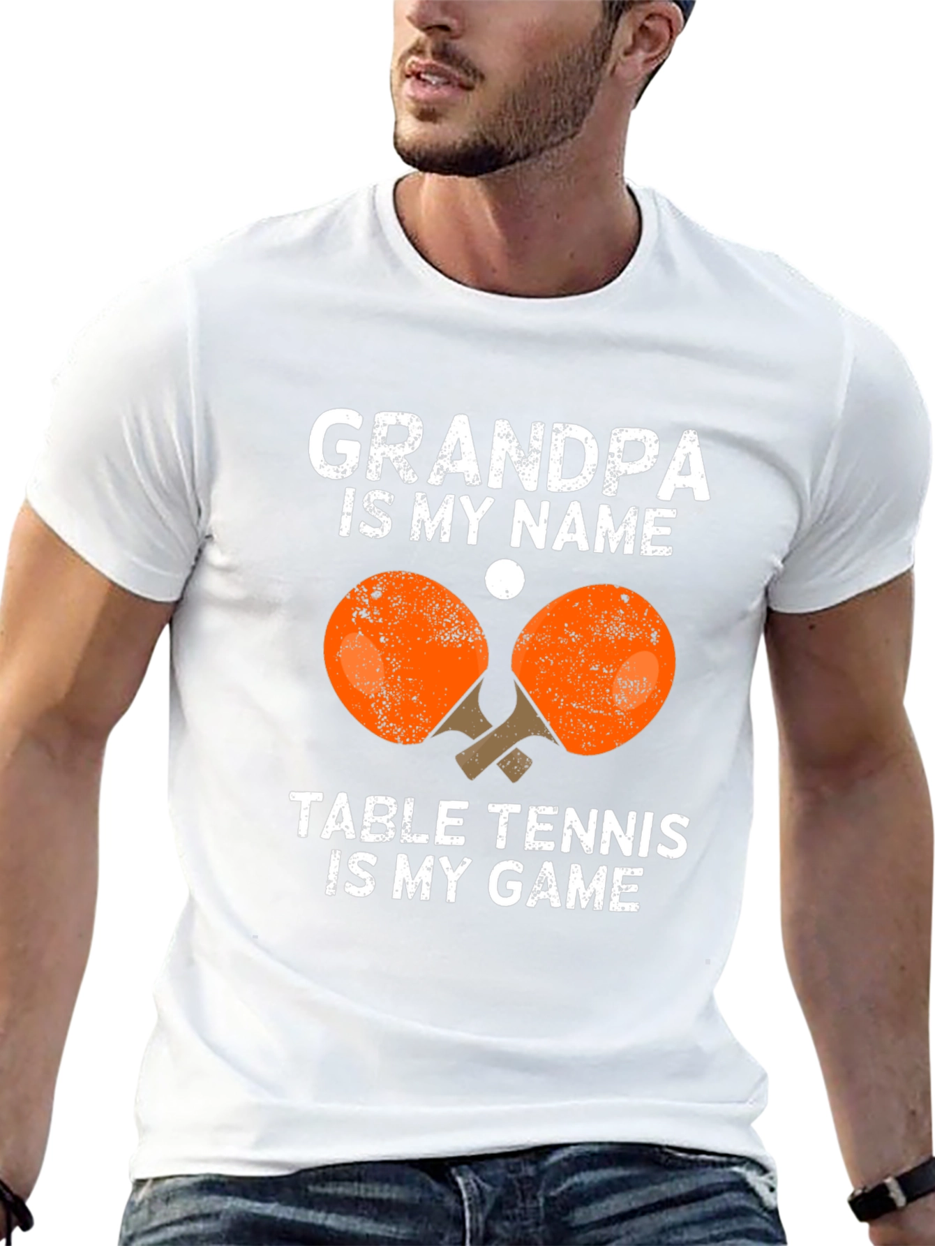 Black Grandpa Table Tennis T-Shirt Funny Graphic Tee view 13
