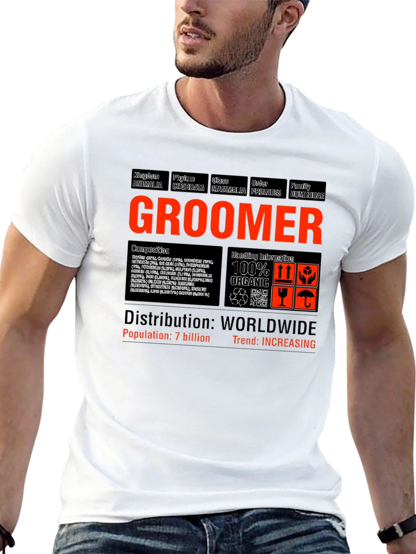 Black GROOMER T-Shirt - Humorous Animal Taxonomy view 13