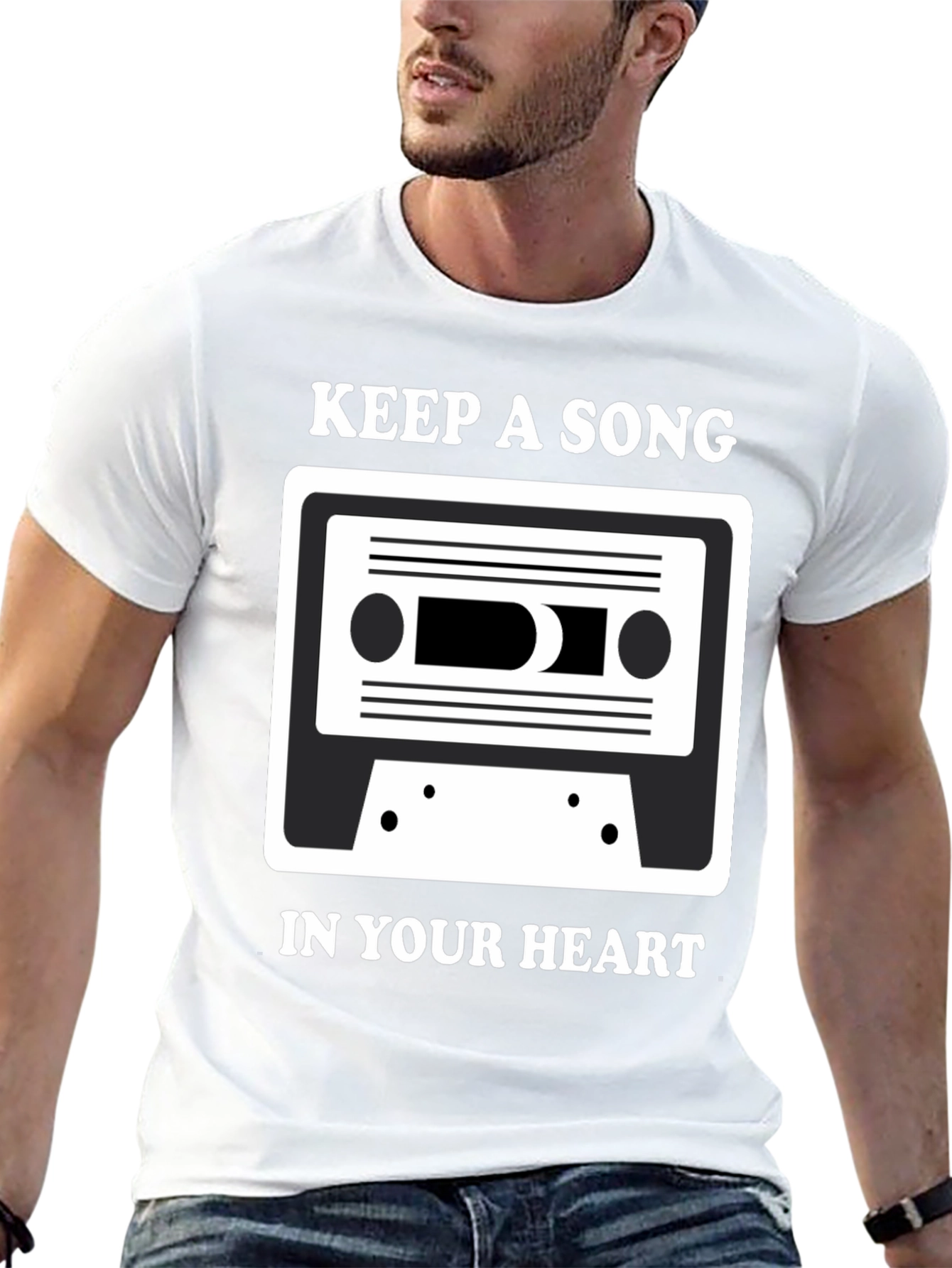 Black Keep A Song T-Shirt: Music Lover Tee view 13