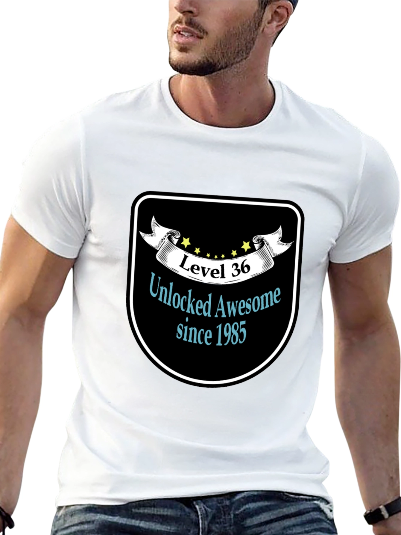 Black Level 36 Unlocked Awesome Since 1985 Black T-Shirt view 13