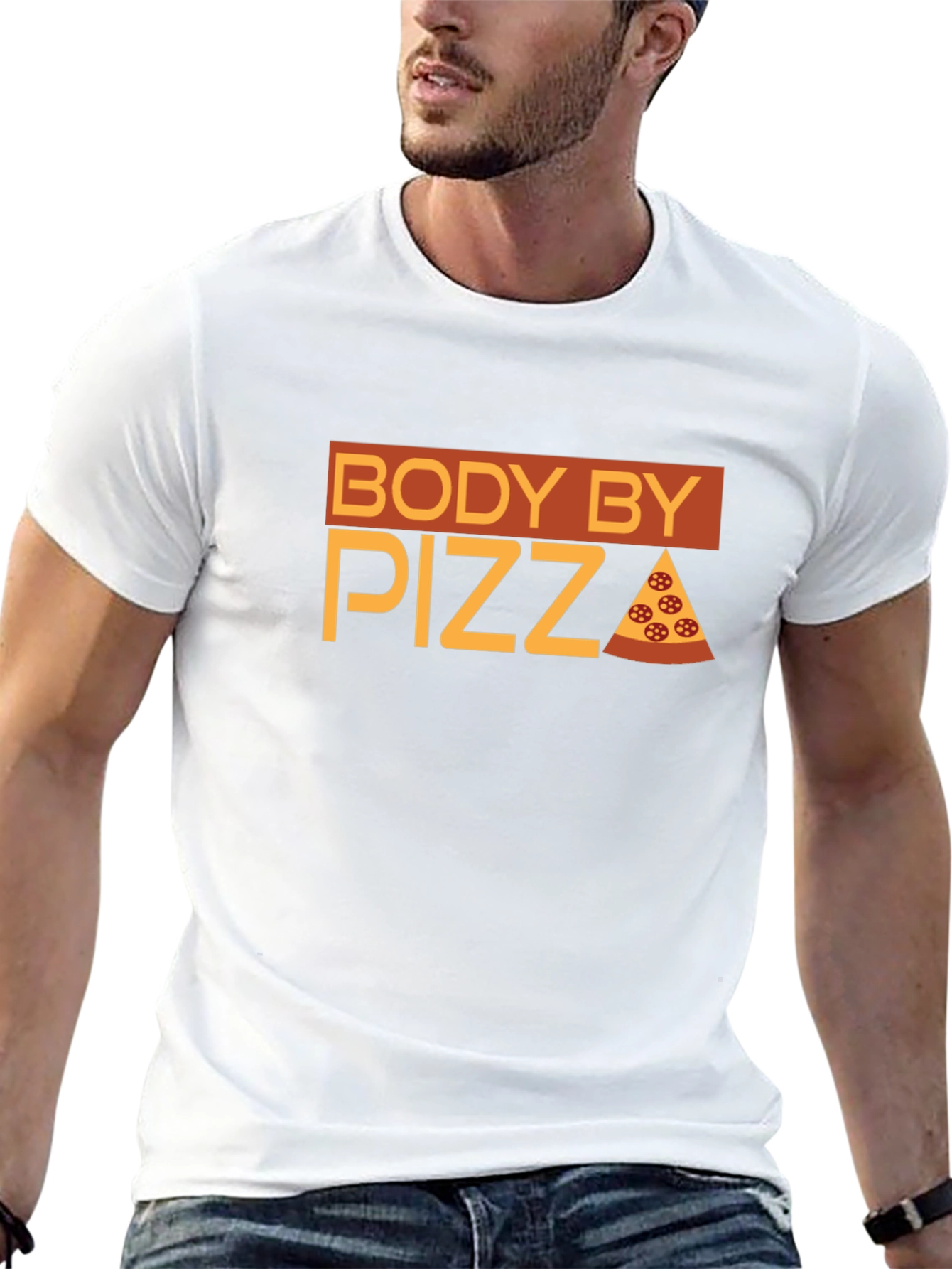 Body By Pizza T-Shirt - Funny Foodie Tee - 13