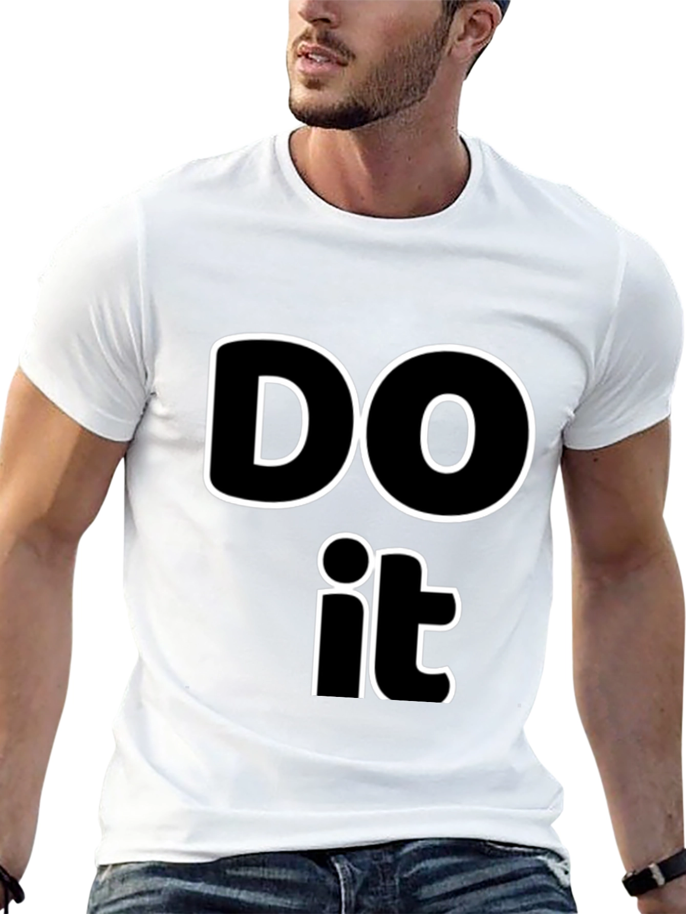 Black Motivating "Do It" Black Graphic Tee view 13