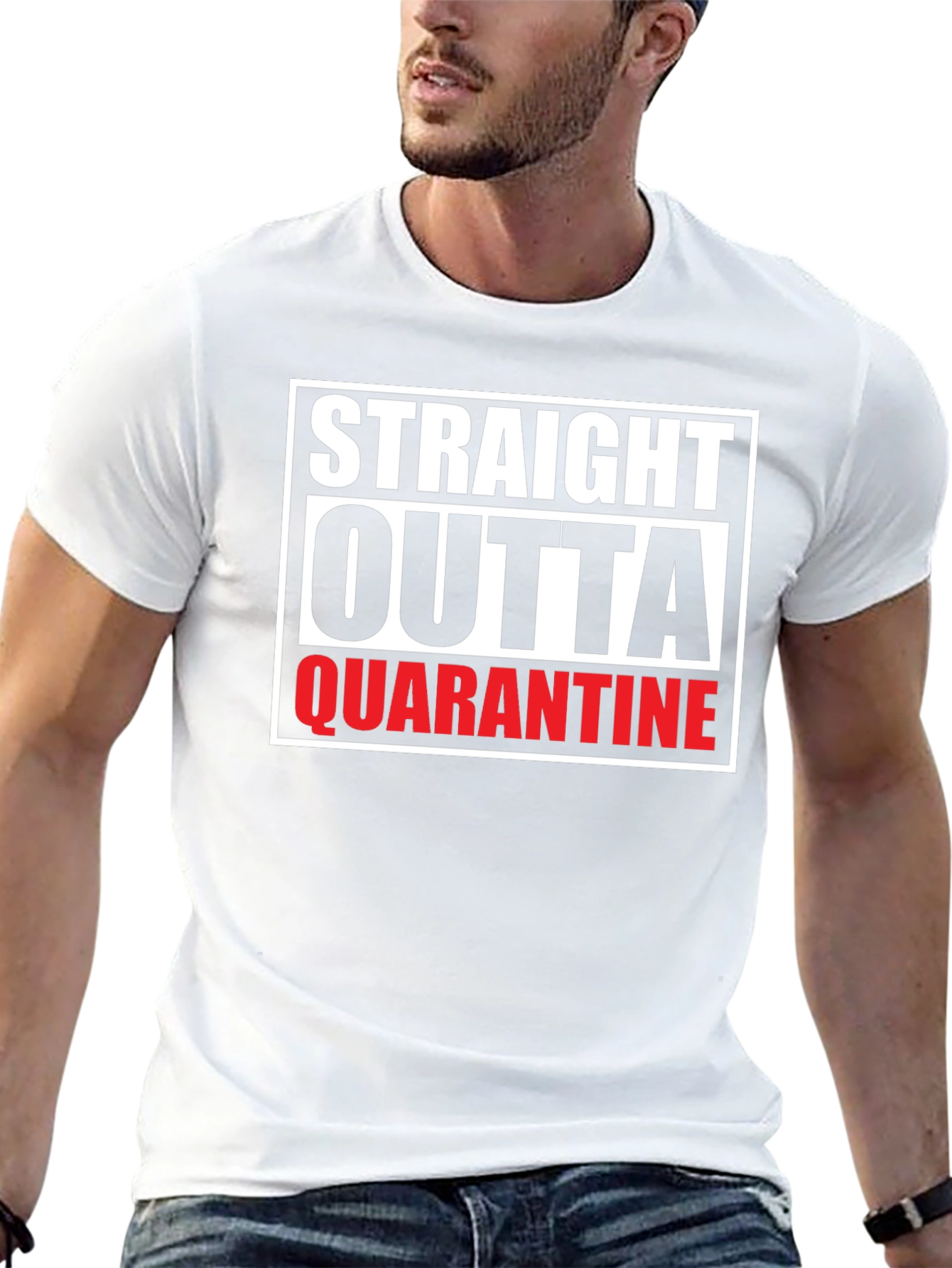 Black Straight Outta Quarantine Graphic T-Shirt view 13