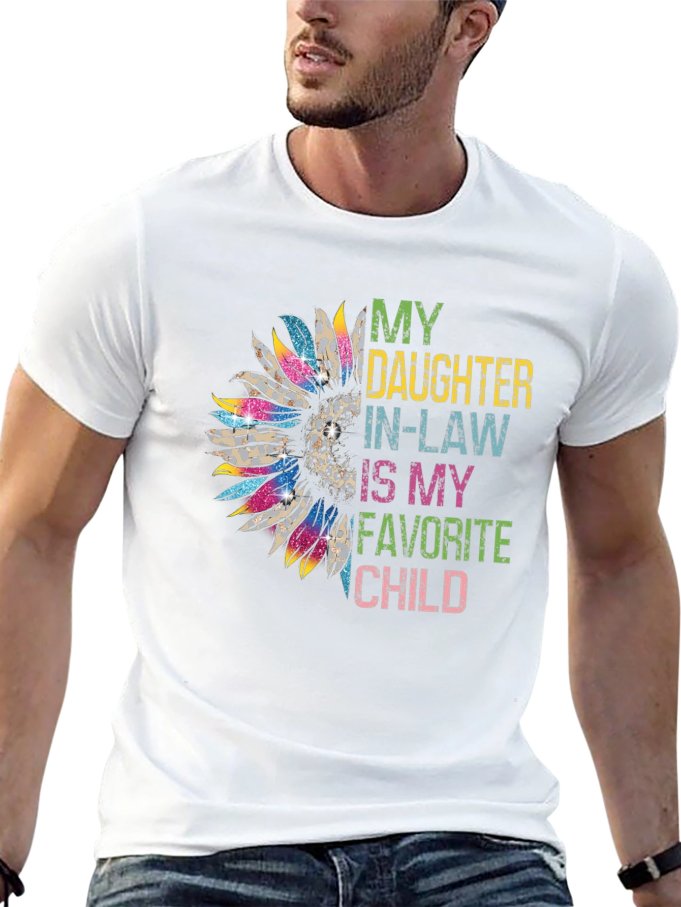 Black Daughter-In-Law Favorite Child Sunflower Graphic Tee view 13