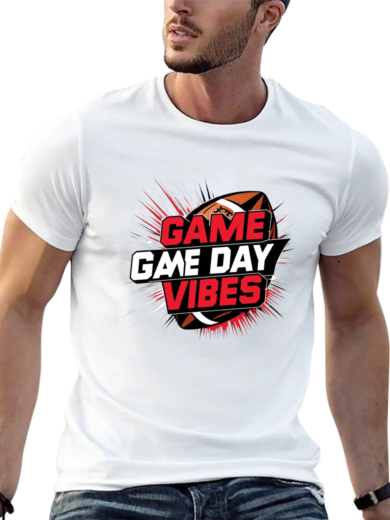Black Game Day Vibes Football Graphic Tee view 13