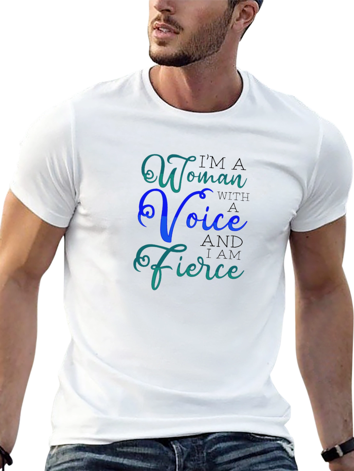 Black I'm A Woman With a Voice T-Shirt view 13
