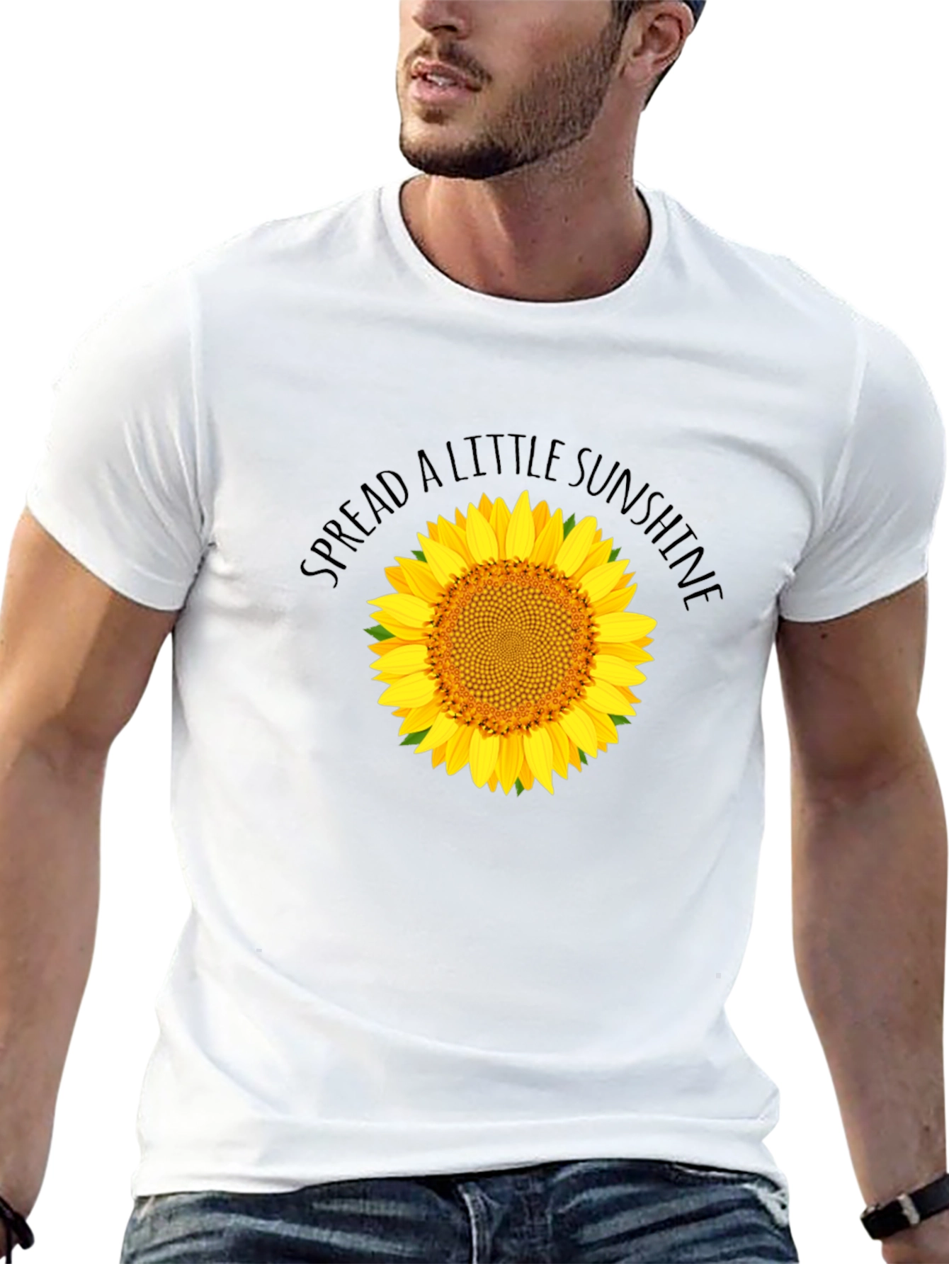 Black Spread Sunshine Black Sunflower Graphic T-Shirt view 13