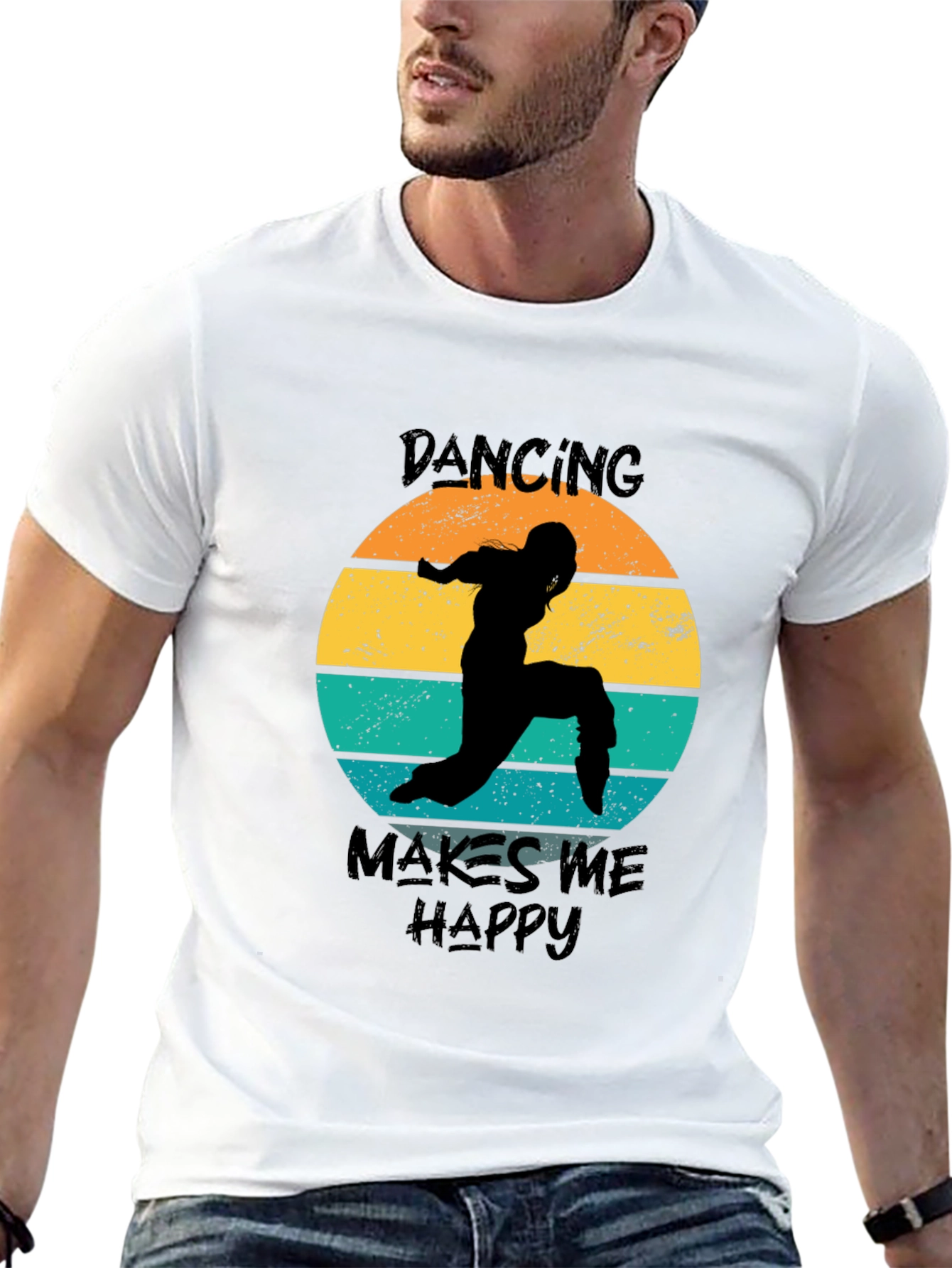 Black Dancing Makes Me Happy T-Shirt view 13