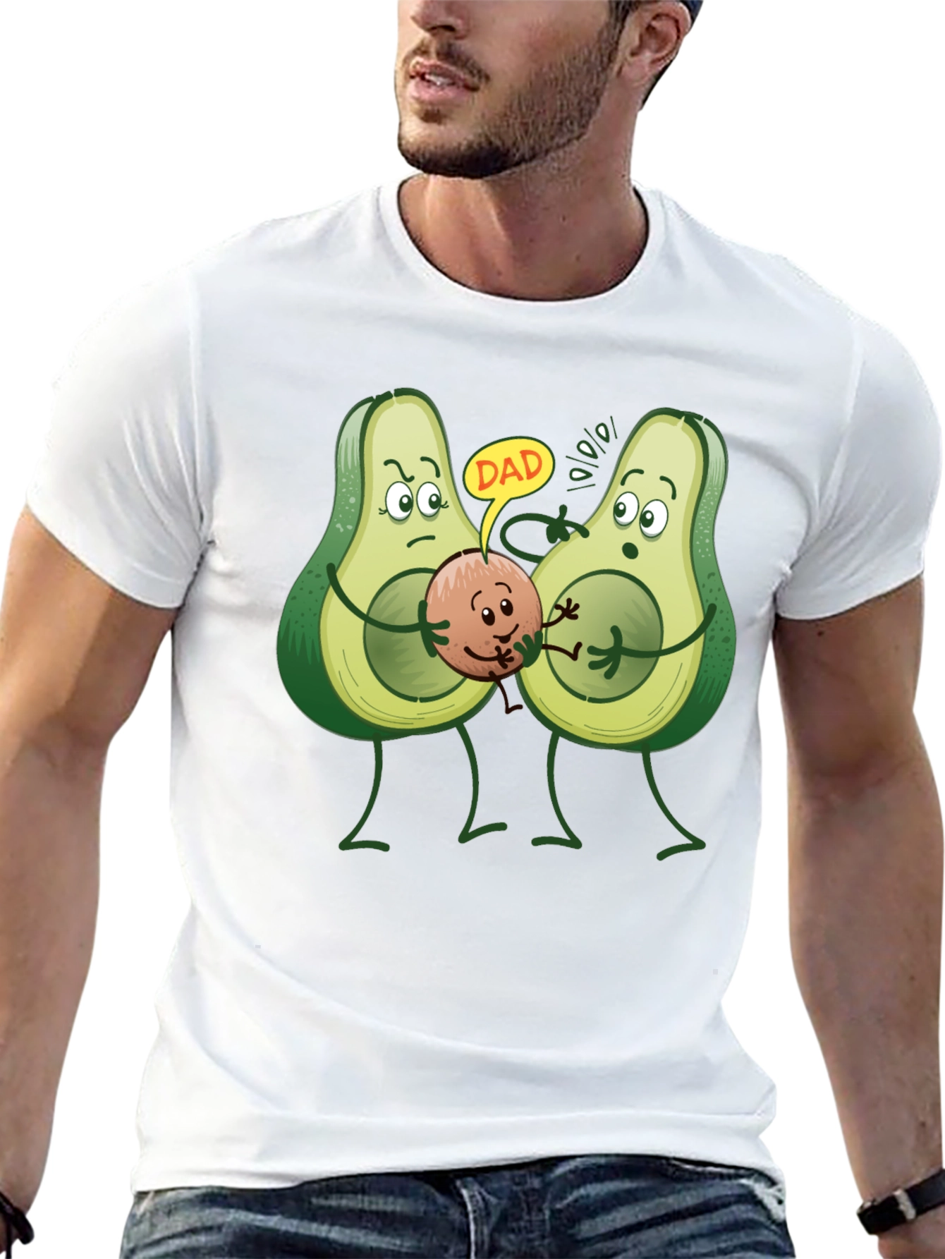 Black Avocado Dad T-Shirt - Humorous Graphic Tee view 13