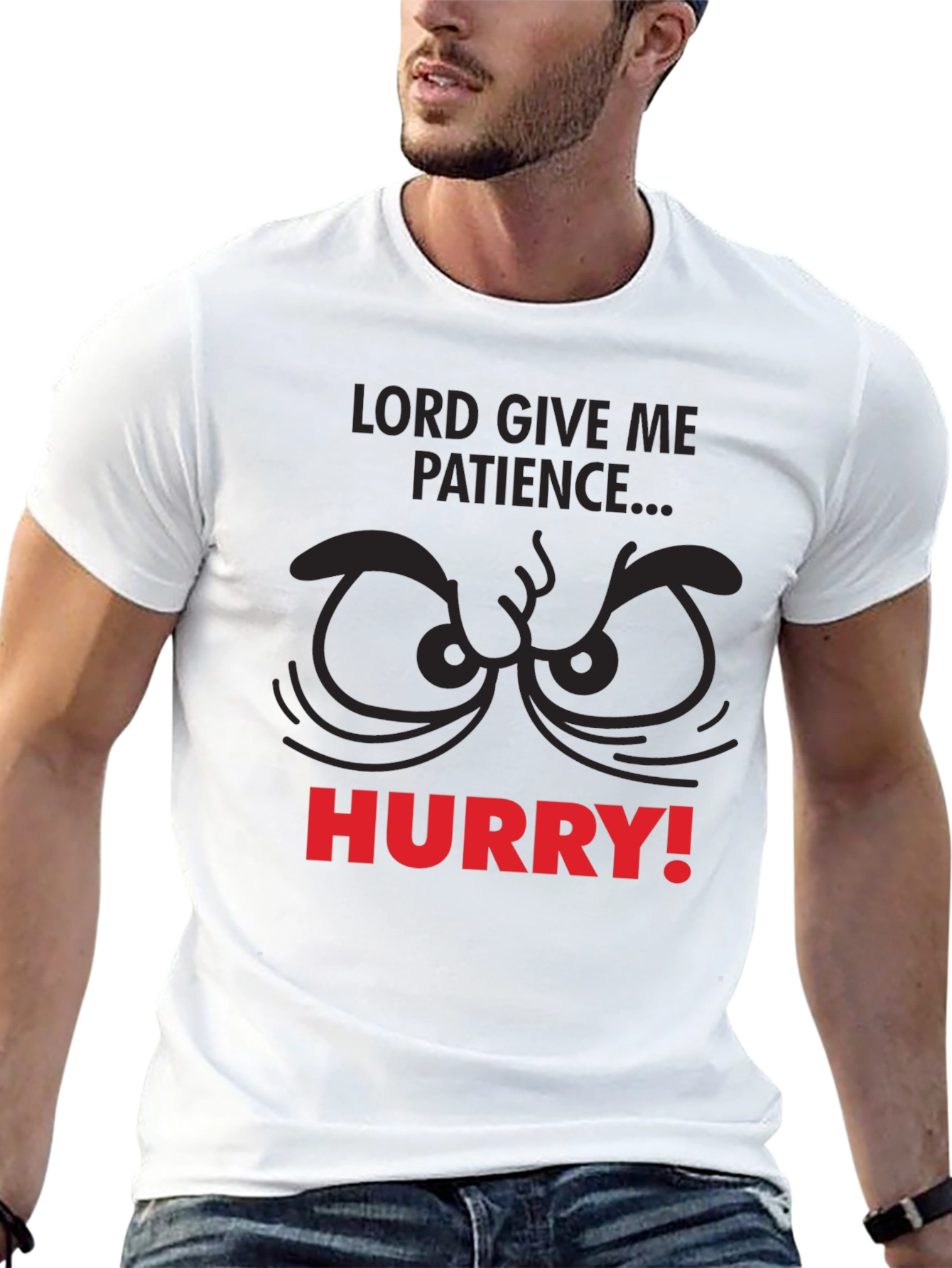 Black Lord Give Me Patience Funny Graphic Tee view 13